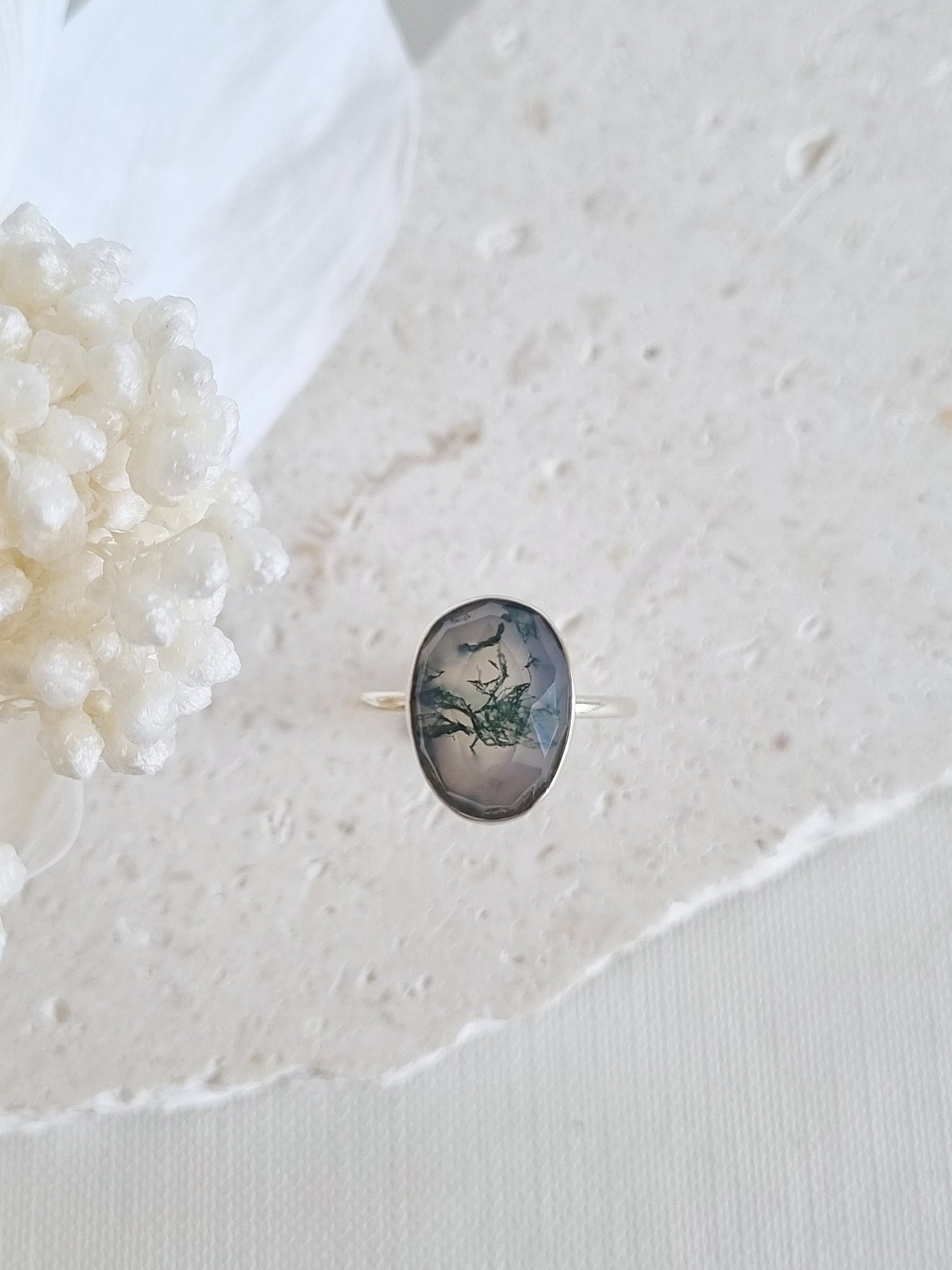 Moss Agate Ring | Size 7