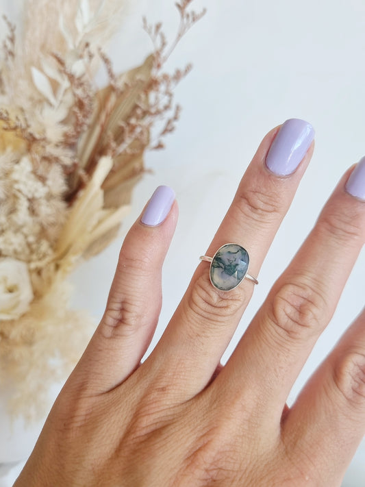 Moss Agate Ring | Size 7
