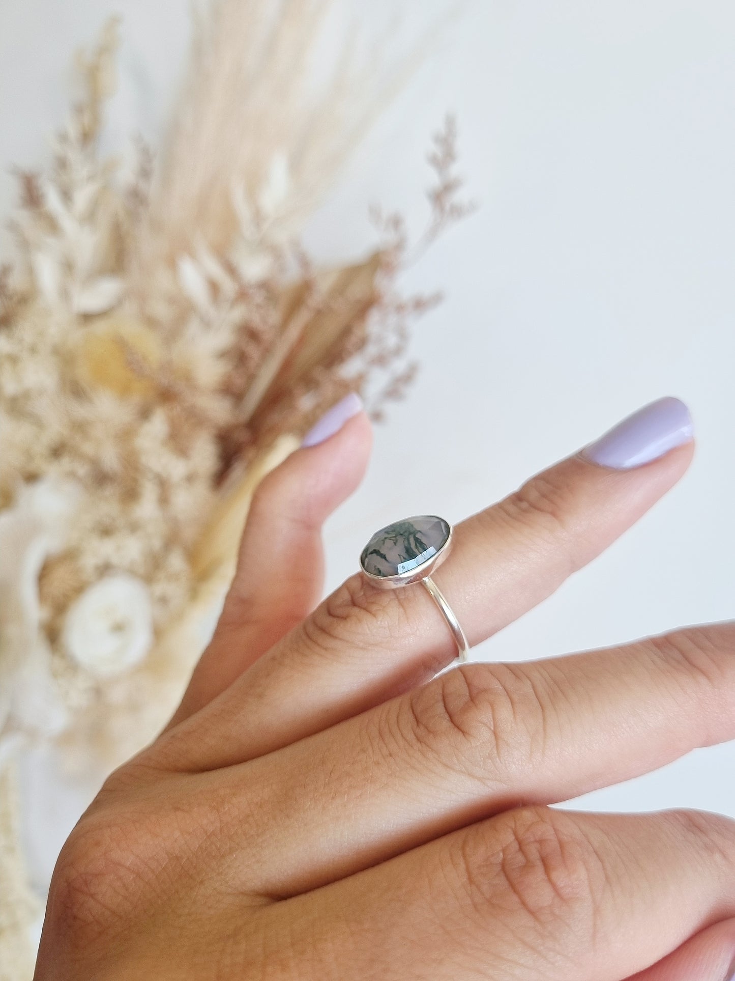 Moss Agate Ring | Size 7