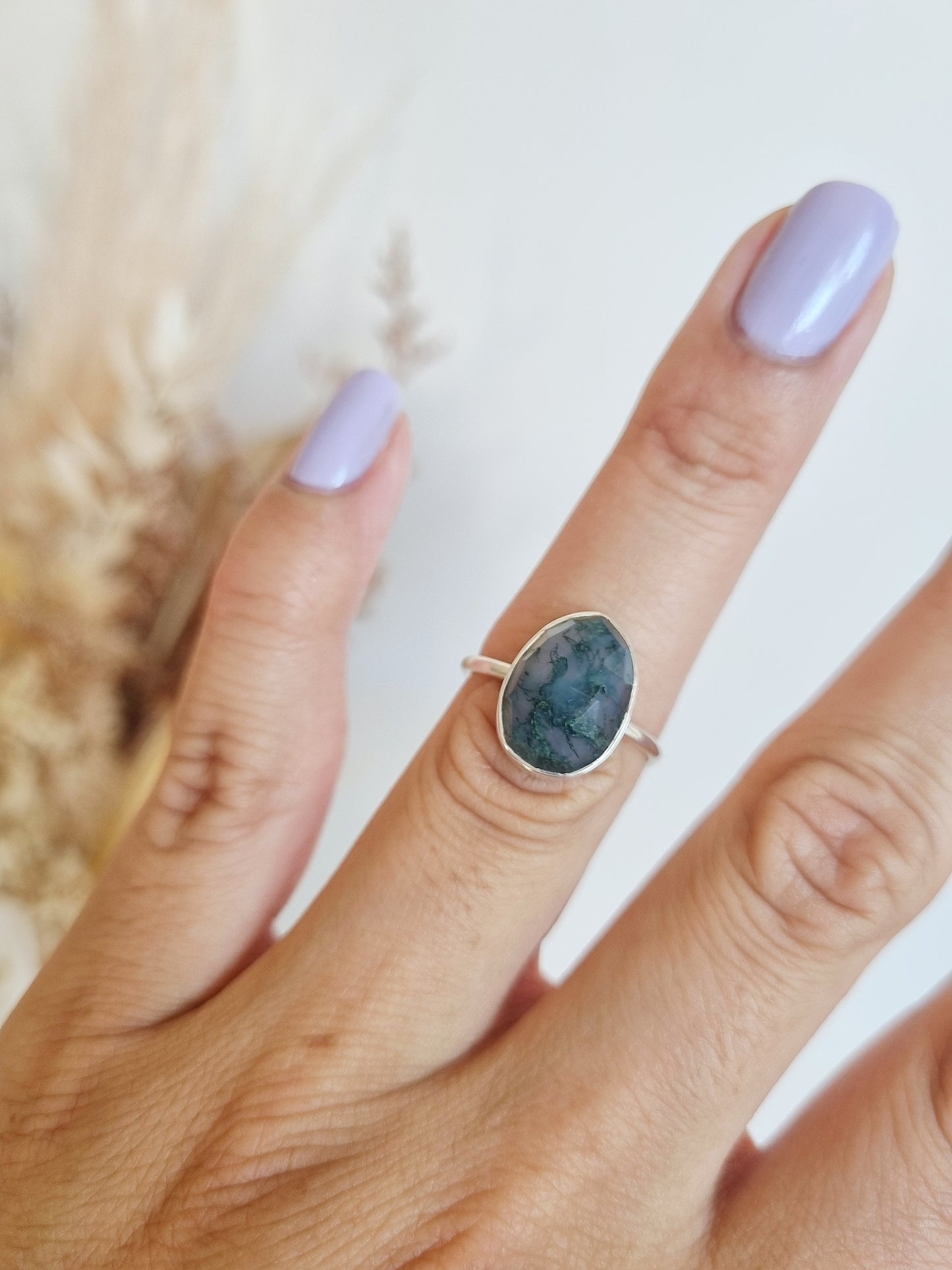 Moss Agate Ring | Size 7