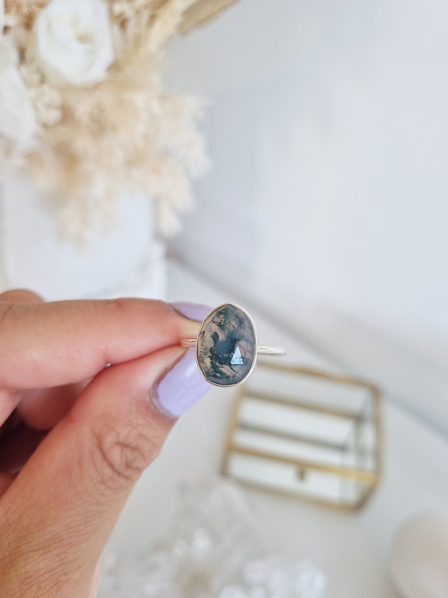 Moss Agate Ring | Size 7
