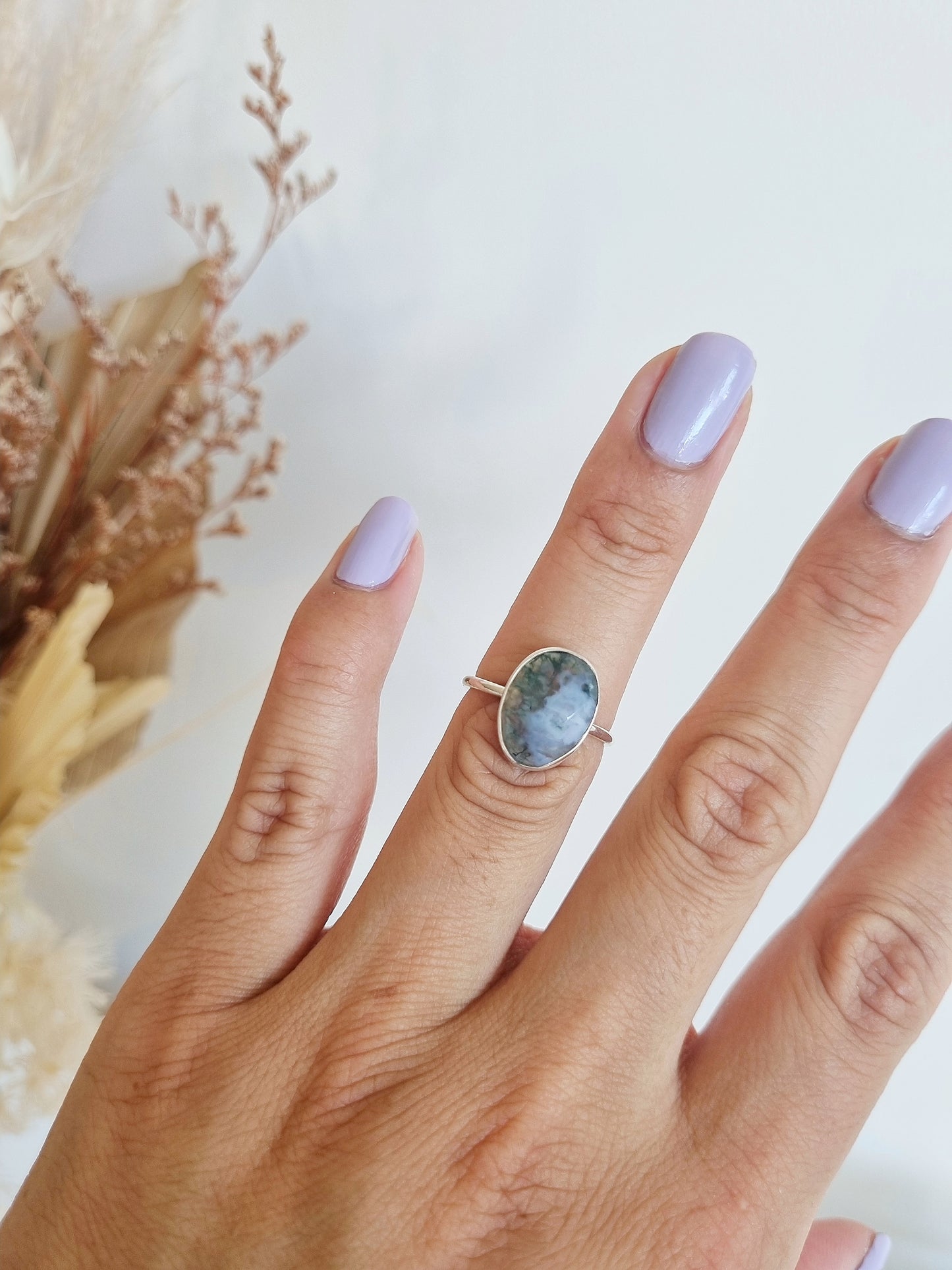 Moss Agate Ring | Size 7