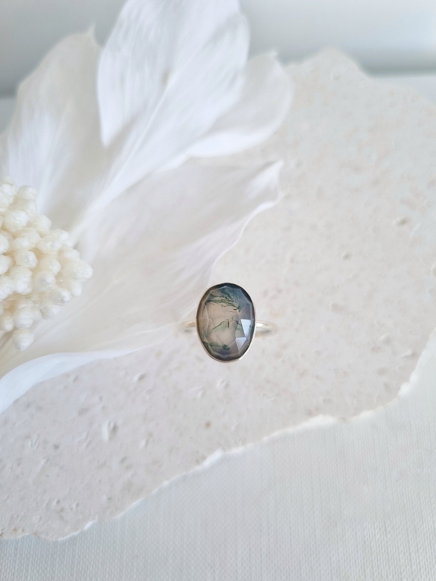 Moss Agate Ring | Size 7