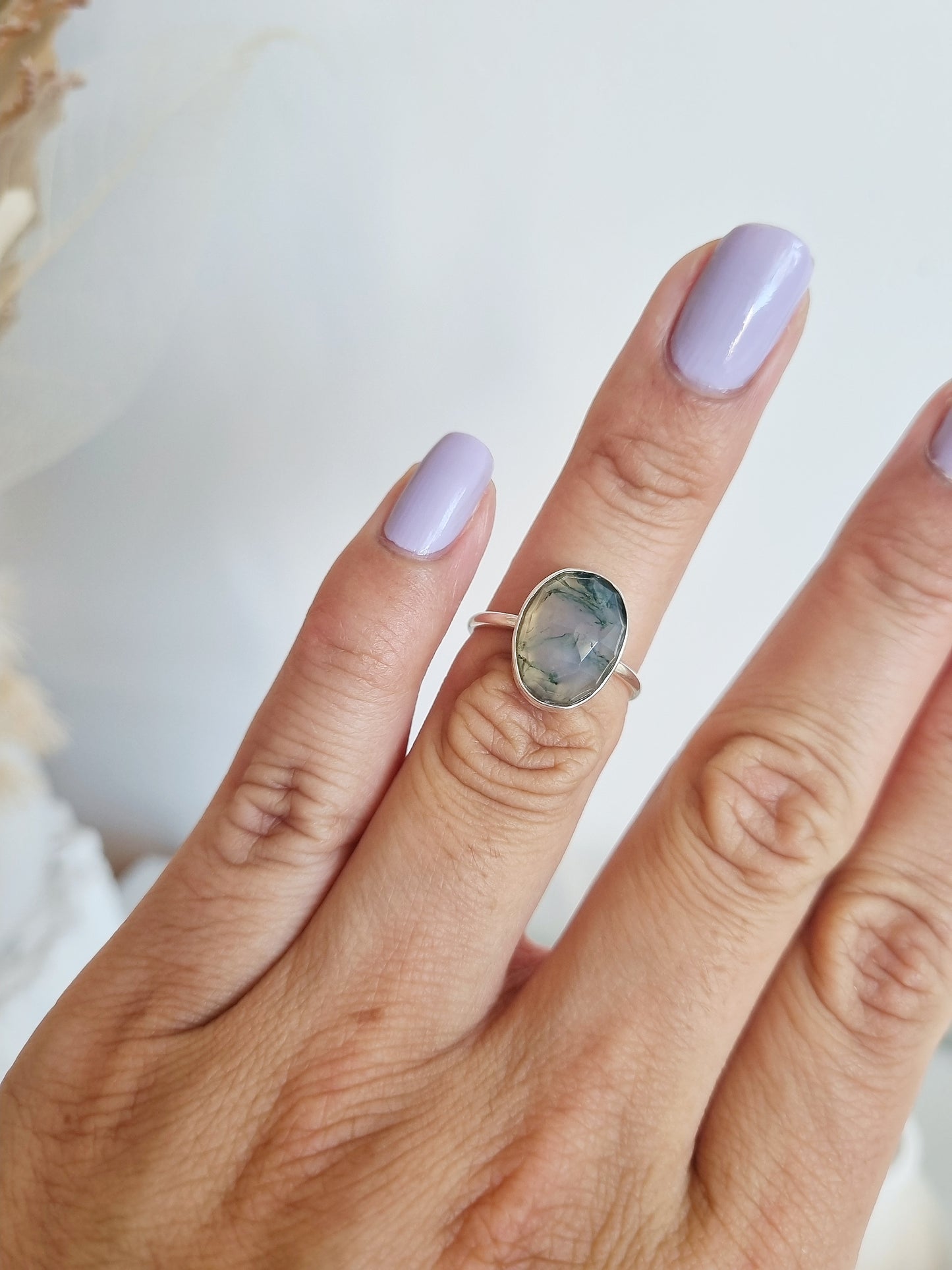 Moss Agate Ring | Size 7
