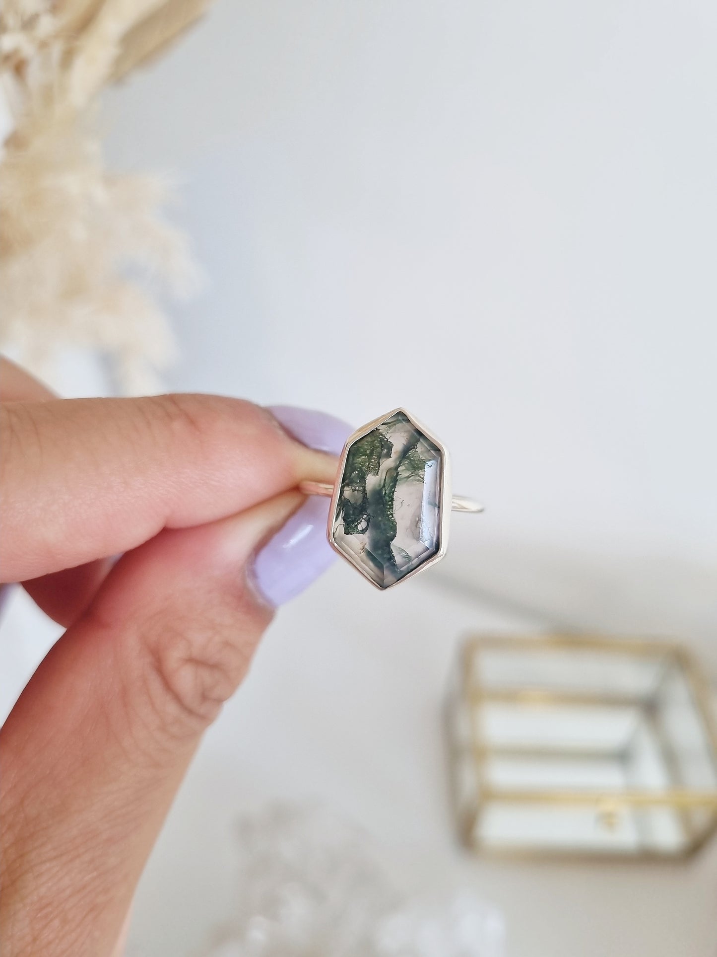 Moss Agate Ring | Size 8