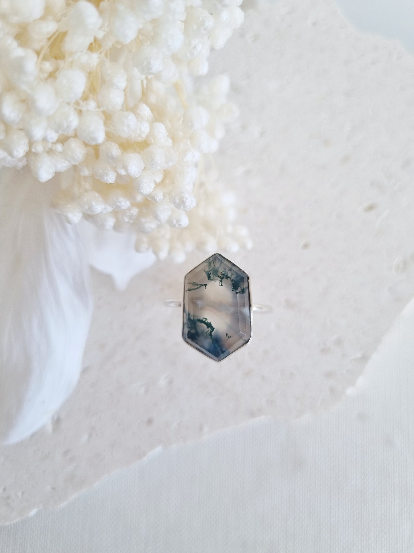 Moss Agate Ring | Size 8