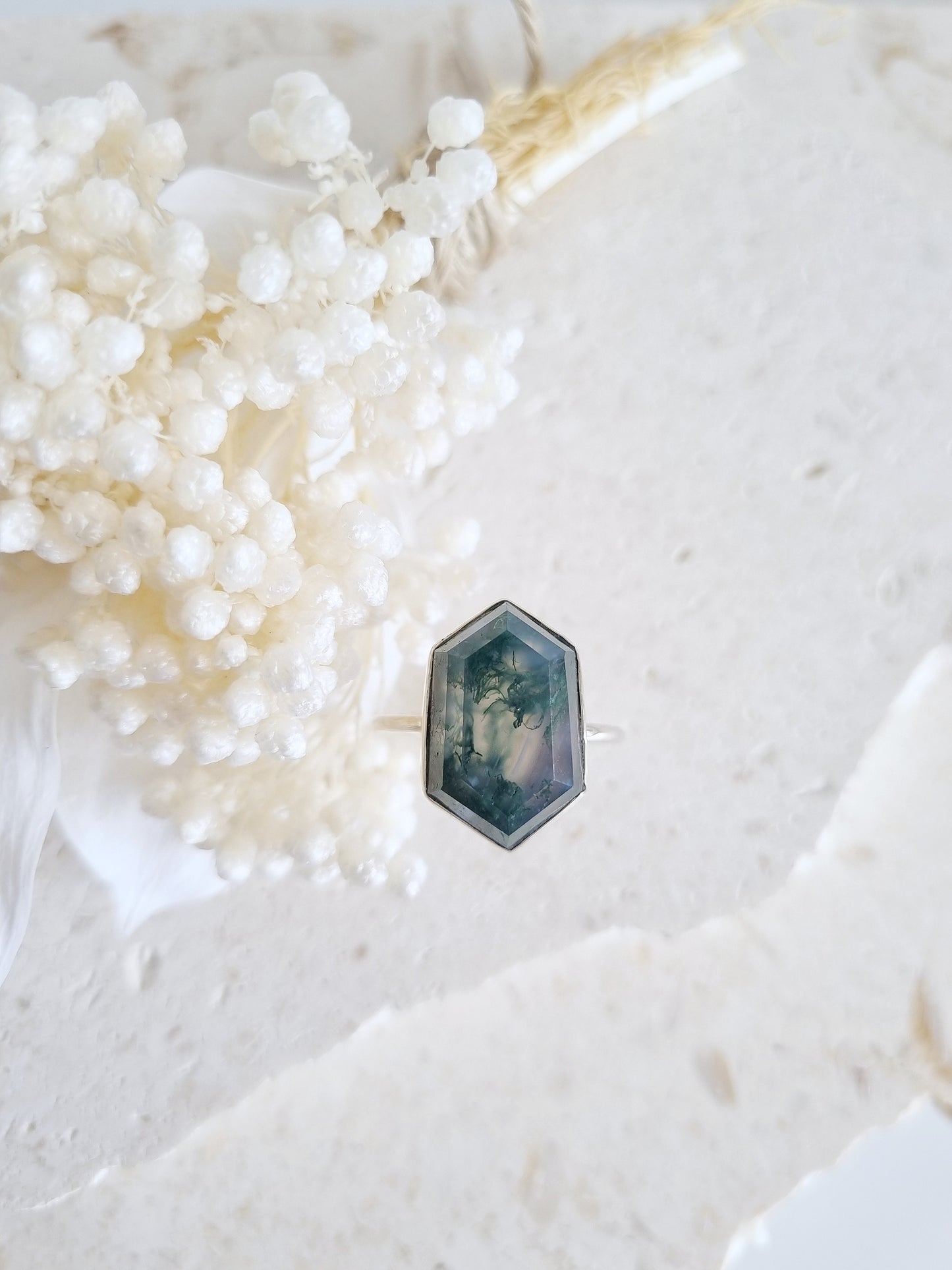 Moss Agate Ring | Size 9