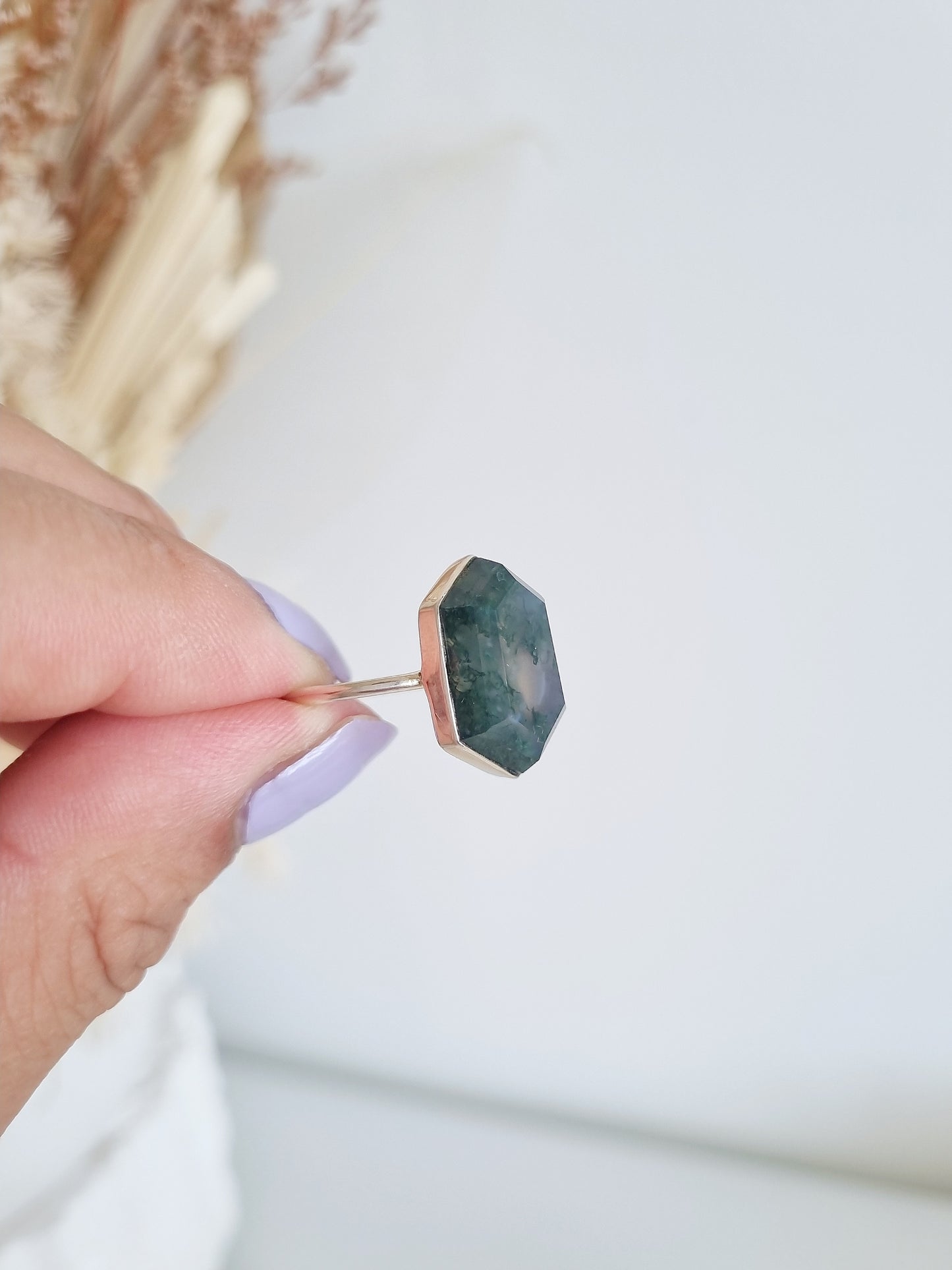 Moss Agate Ring | Size 9