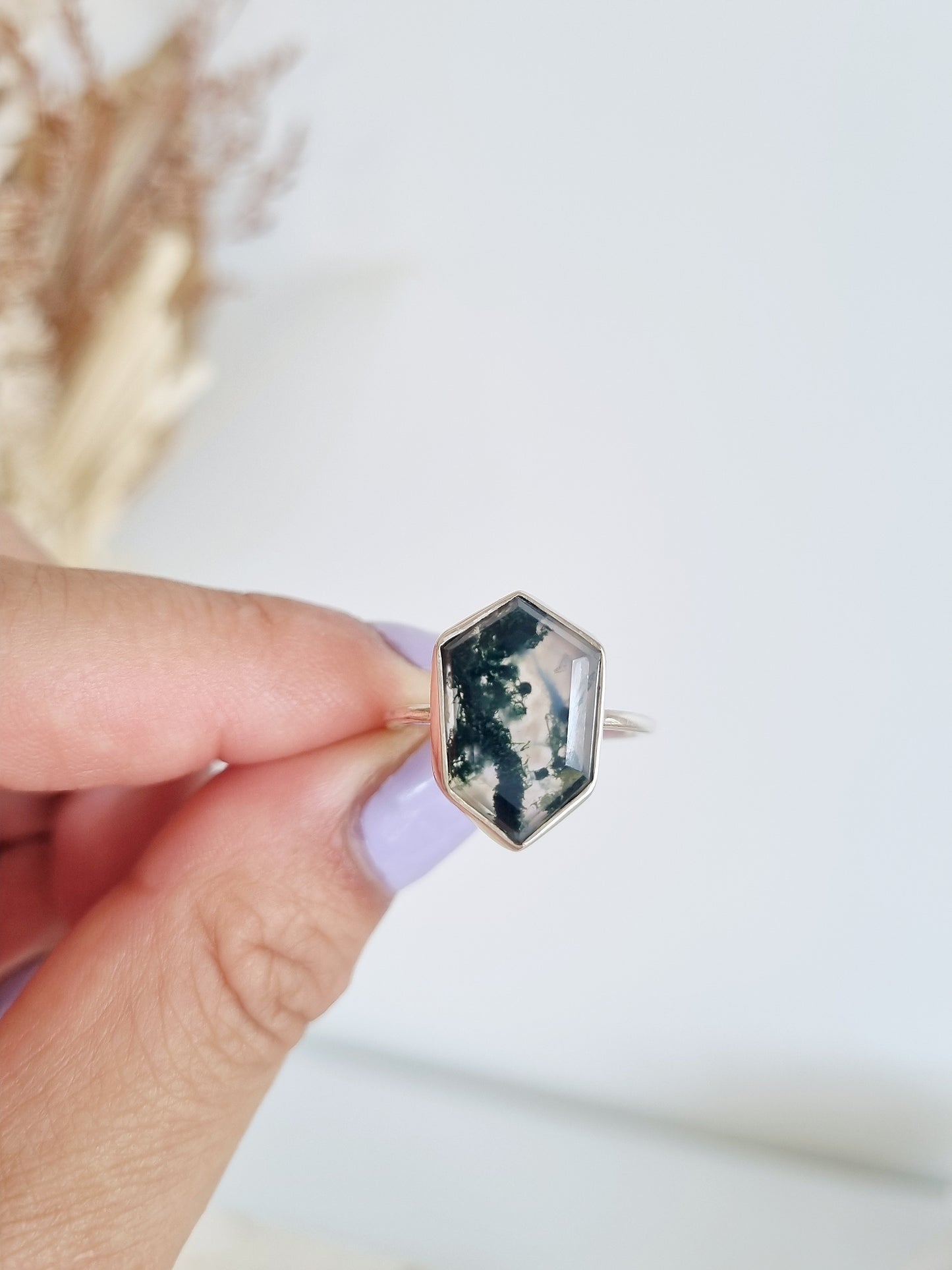 Moss Agate Ring | Size 9