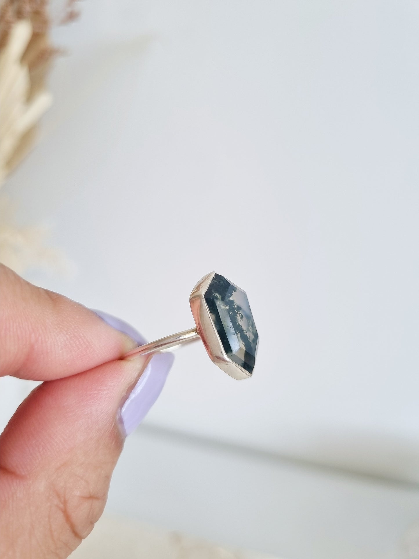 Moss Agate Ring | Size 9