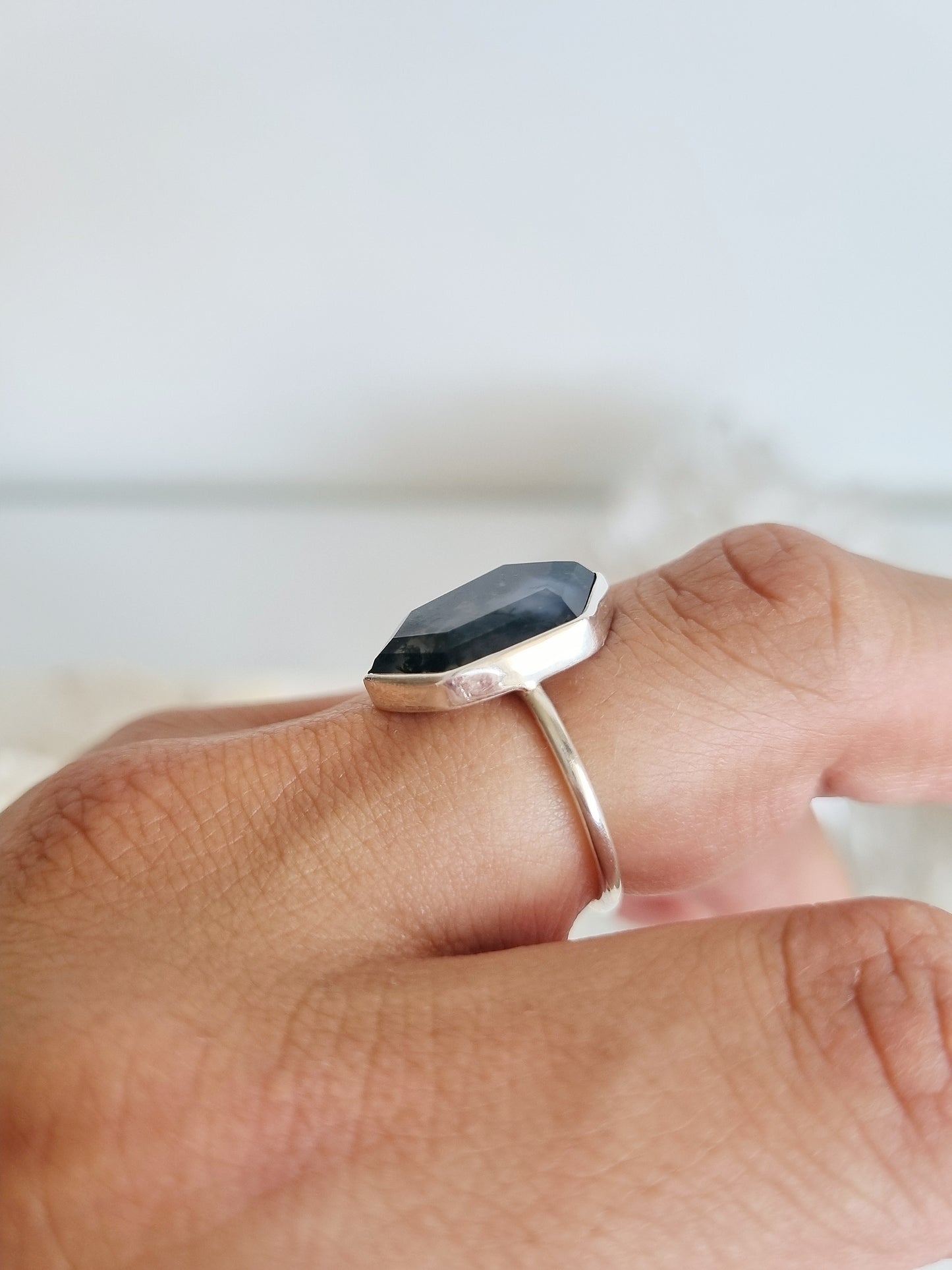 Moss Agate Ring | Size 9