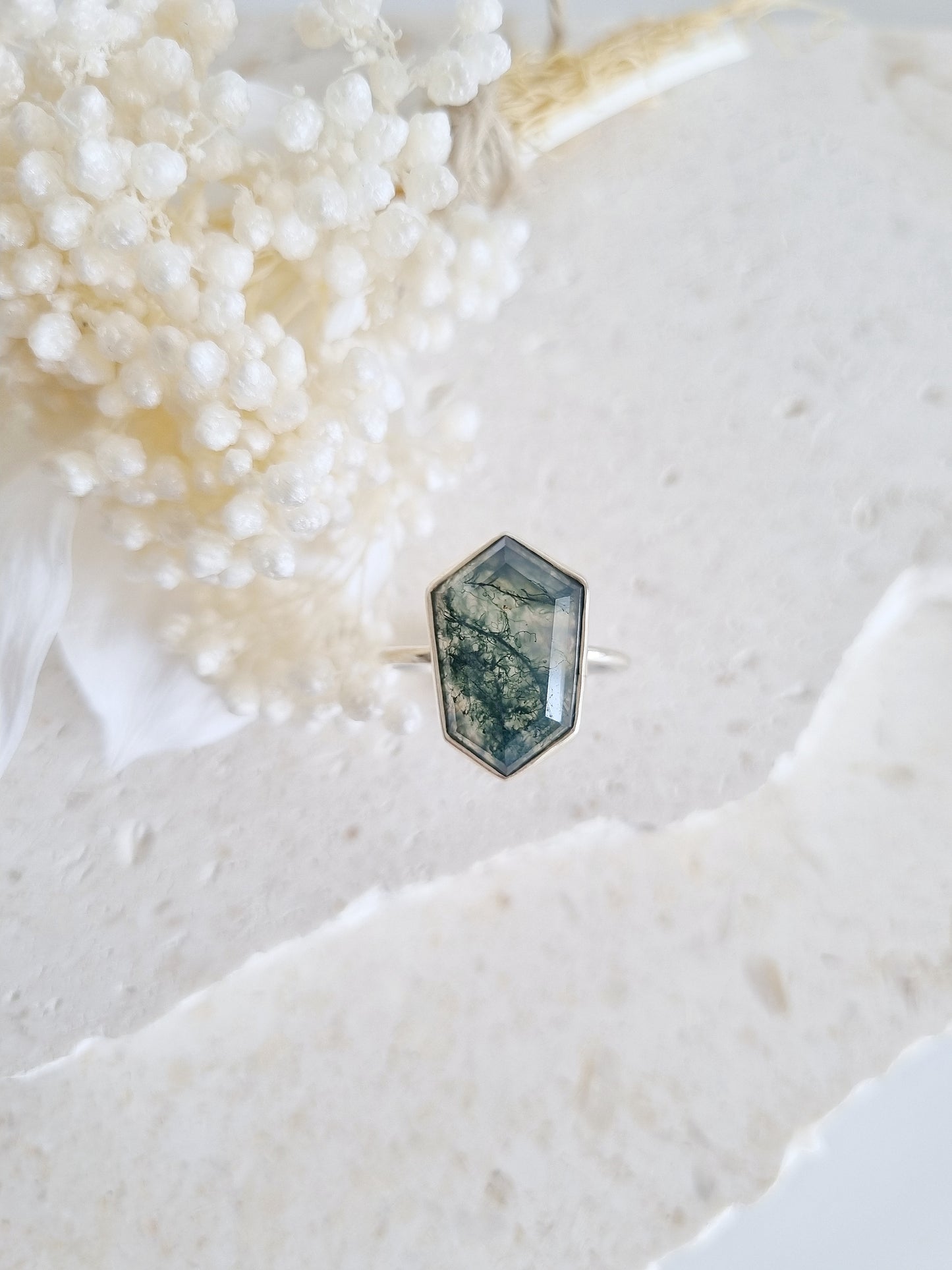 Moss Agate Ring | Size 9