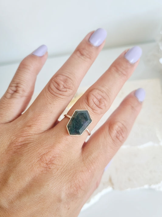 Moss Agate Ring | Size 9