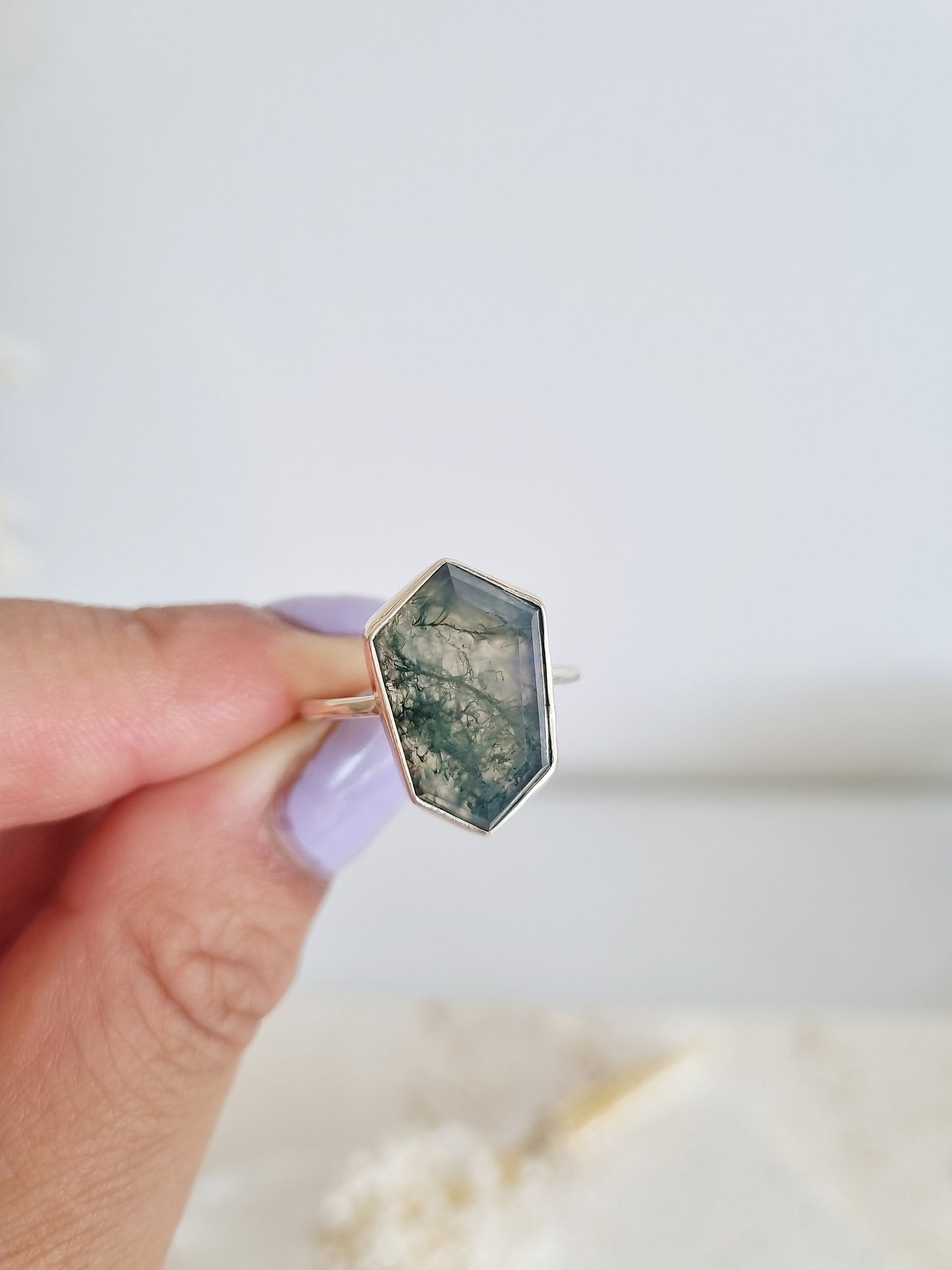 Moss Agate Ring | Size 9