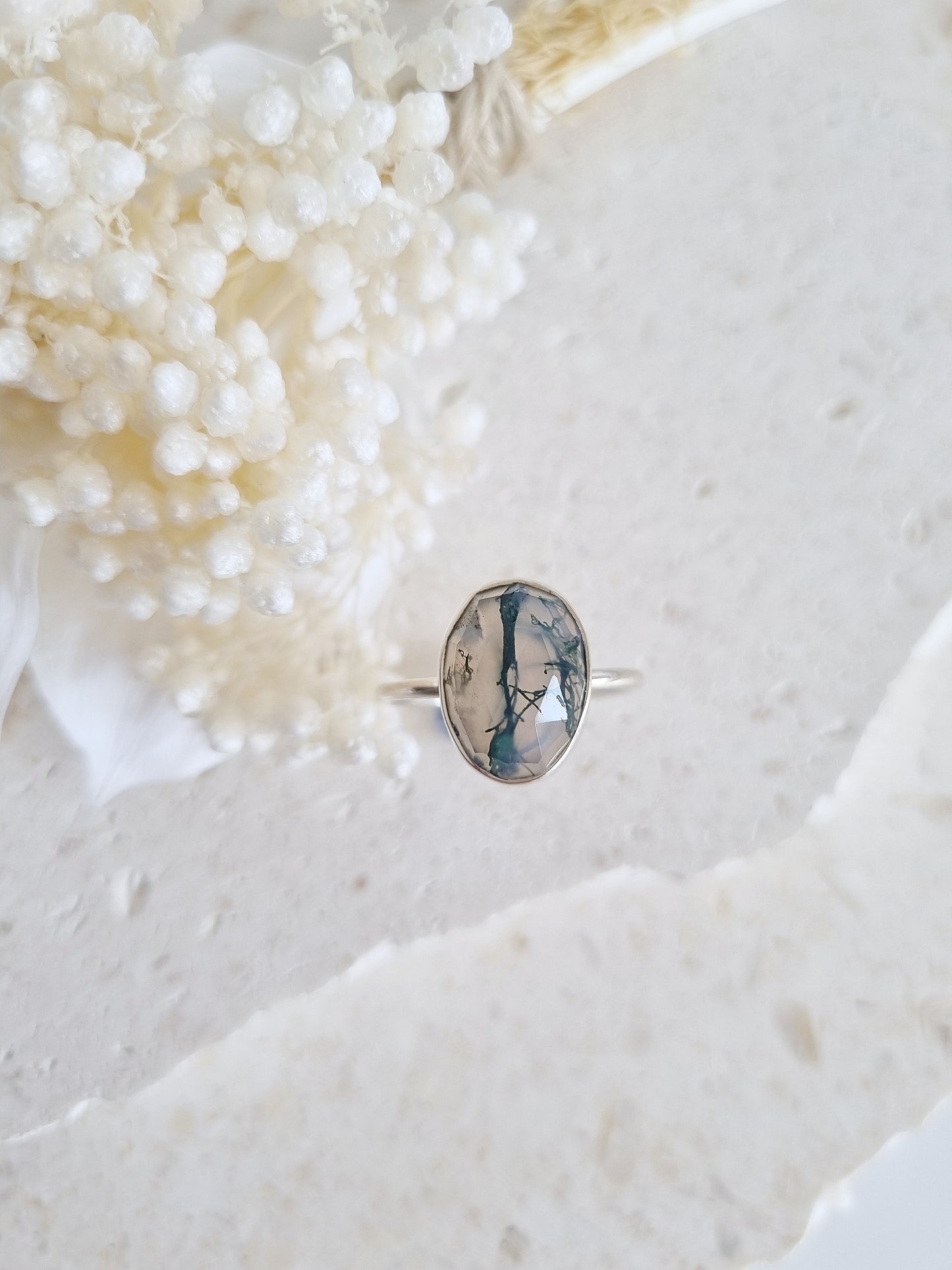 Moss Agate Ring | Size 9