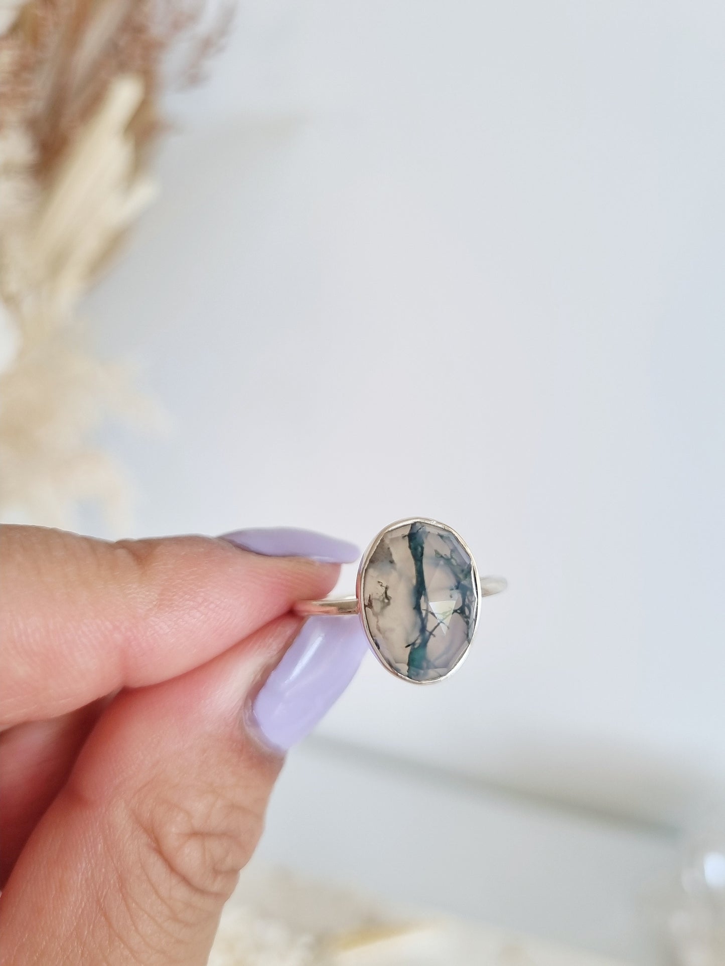 Moss Agate Ring | Size 9