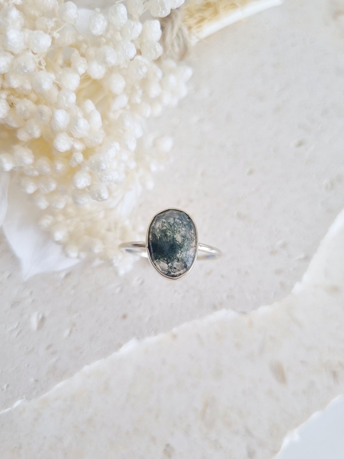 Moss Agate Ring | Size 9