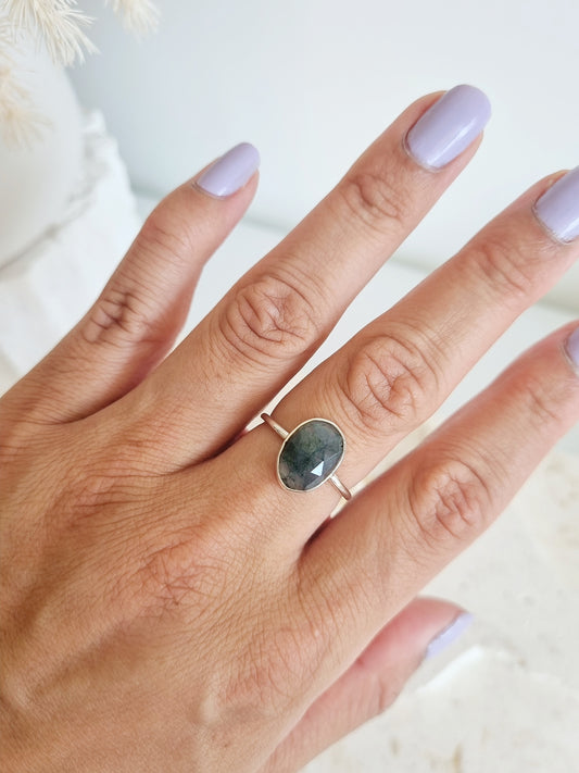 Moss Agate Ring | Size 9