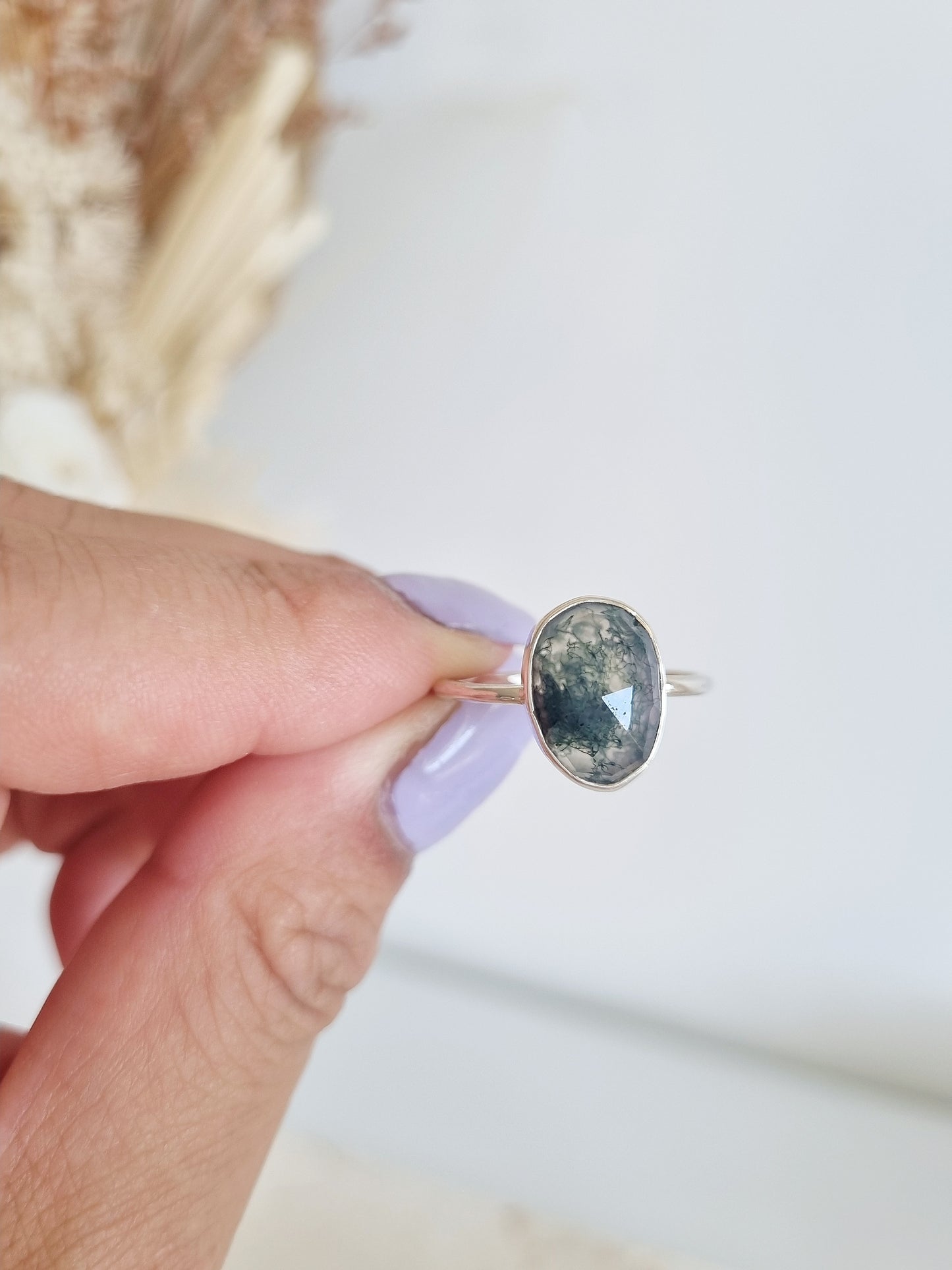 Moss Agate Ring | Size 9