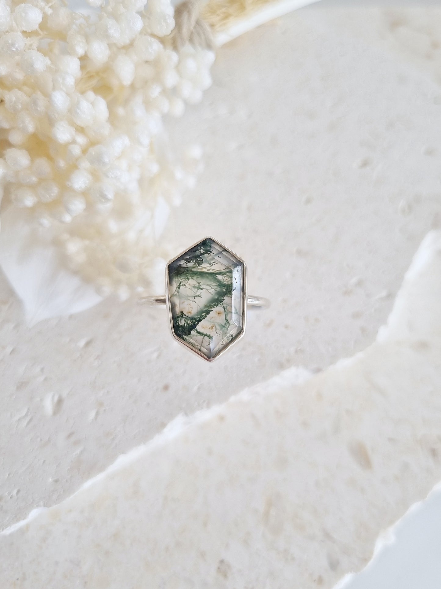 Moss Agate Ring | Size 10
