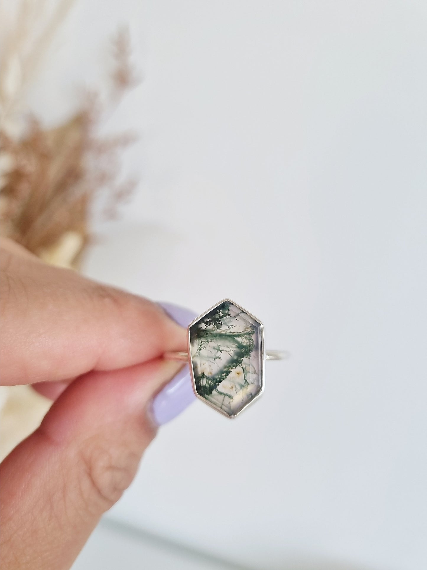Moss Agate Ring | Size 10