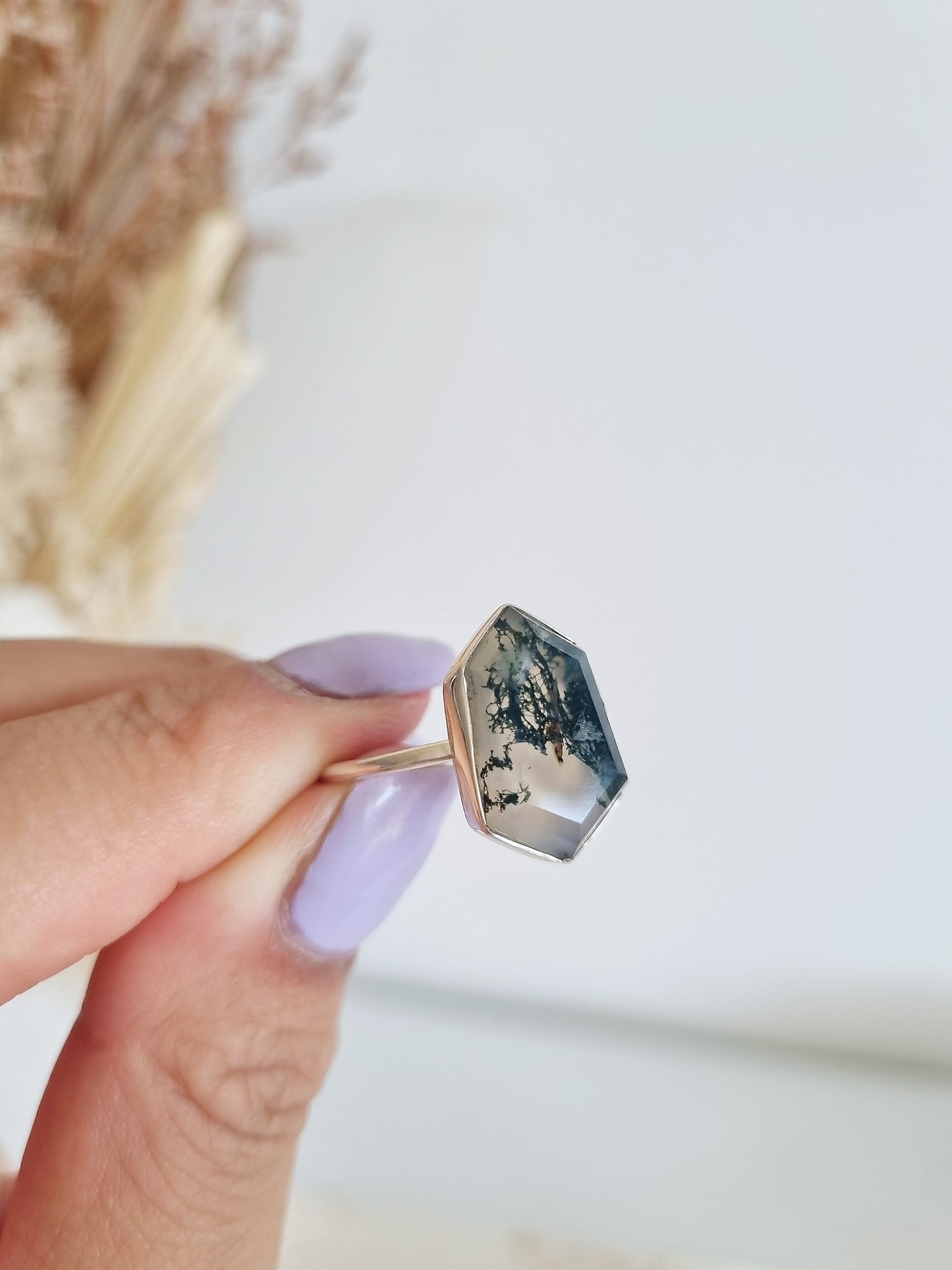 Moss Agate Ring | Size 10