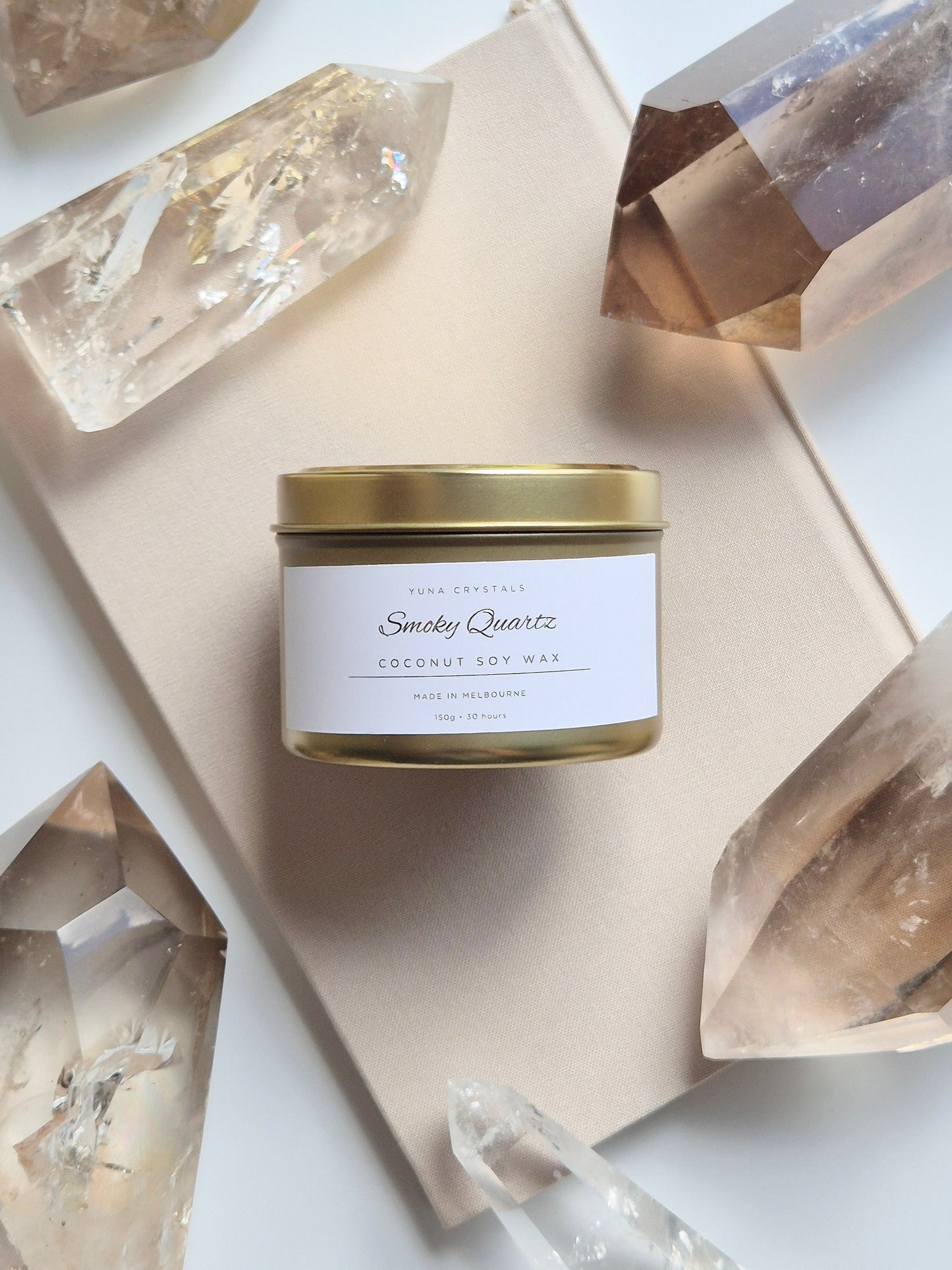 Smoky Quartz Travel Candle