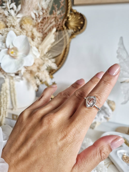 Clear Balochistan Pakimer Ring | Size 8