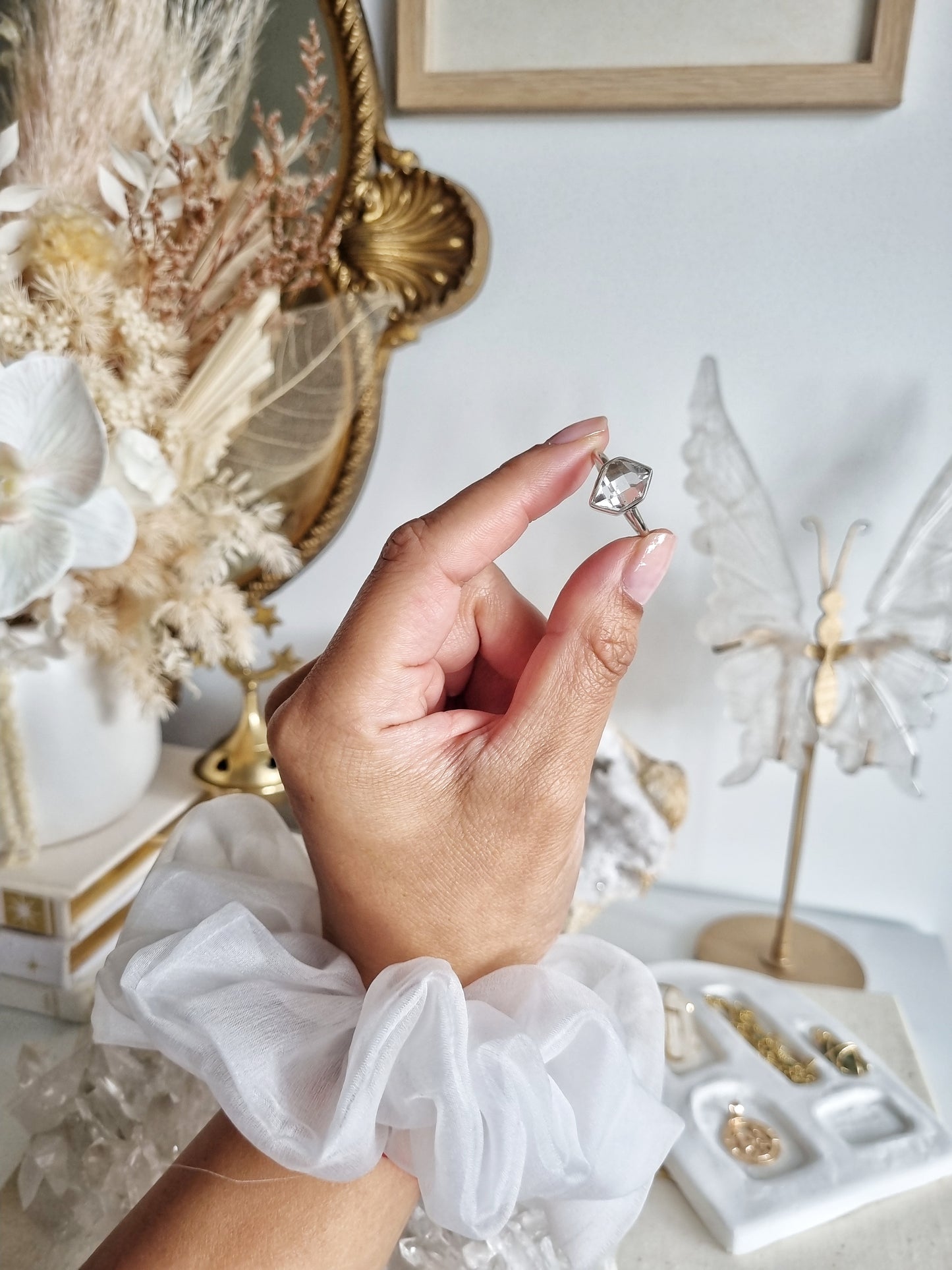 Clear Balochistan Pakimer Ring | Size 8