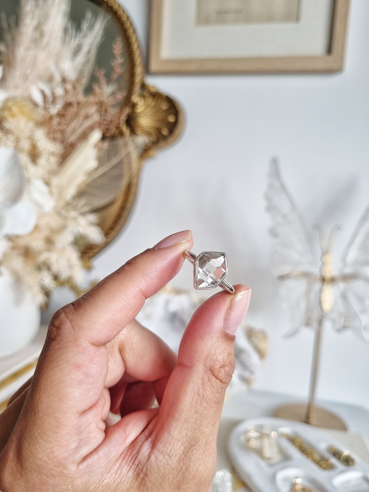 Clear Balochistan Pakimer Ring | Size 8