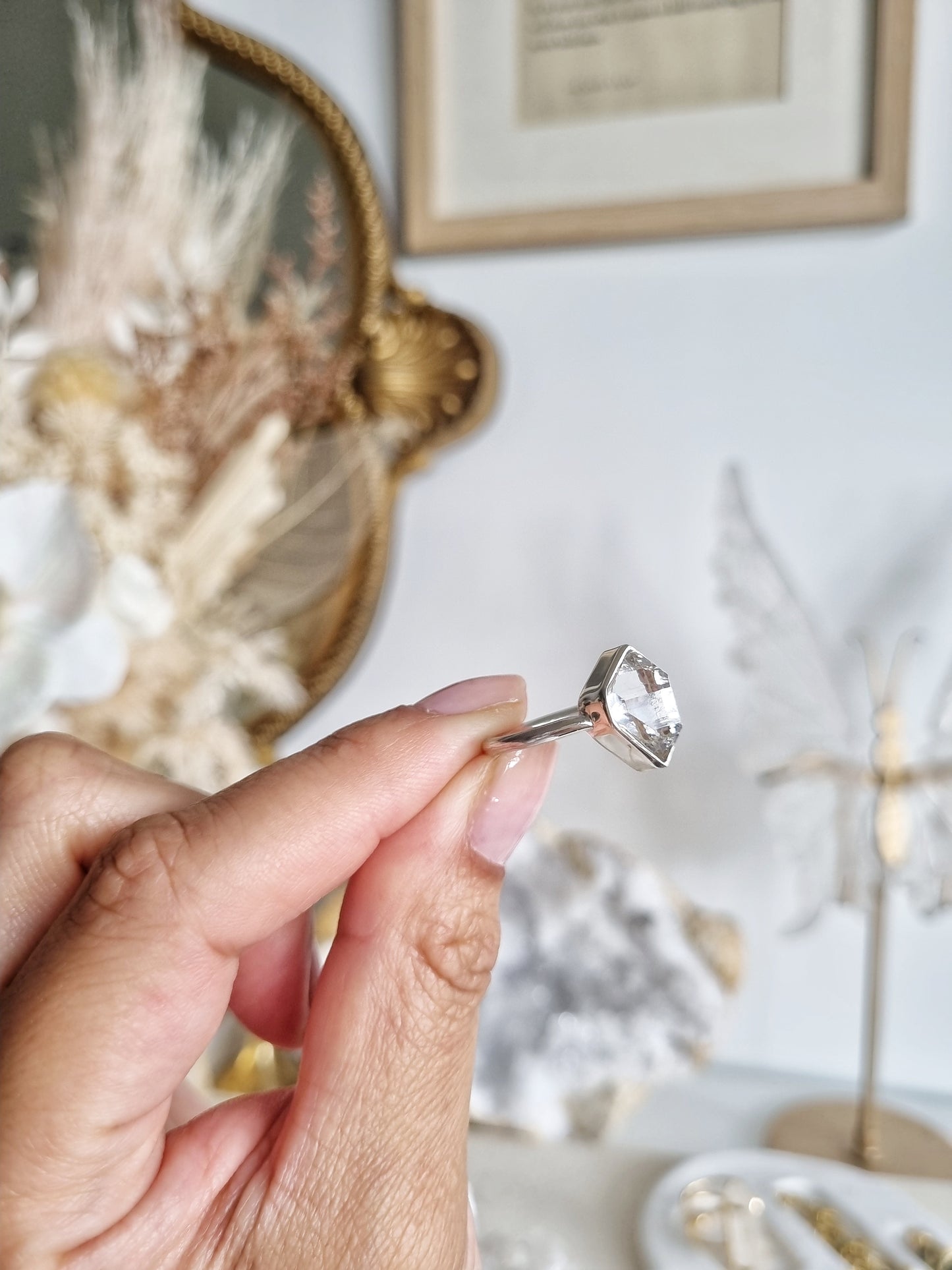 Clear Balochistan Pakimer Ring | Size 8