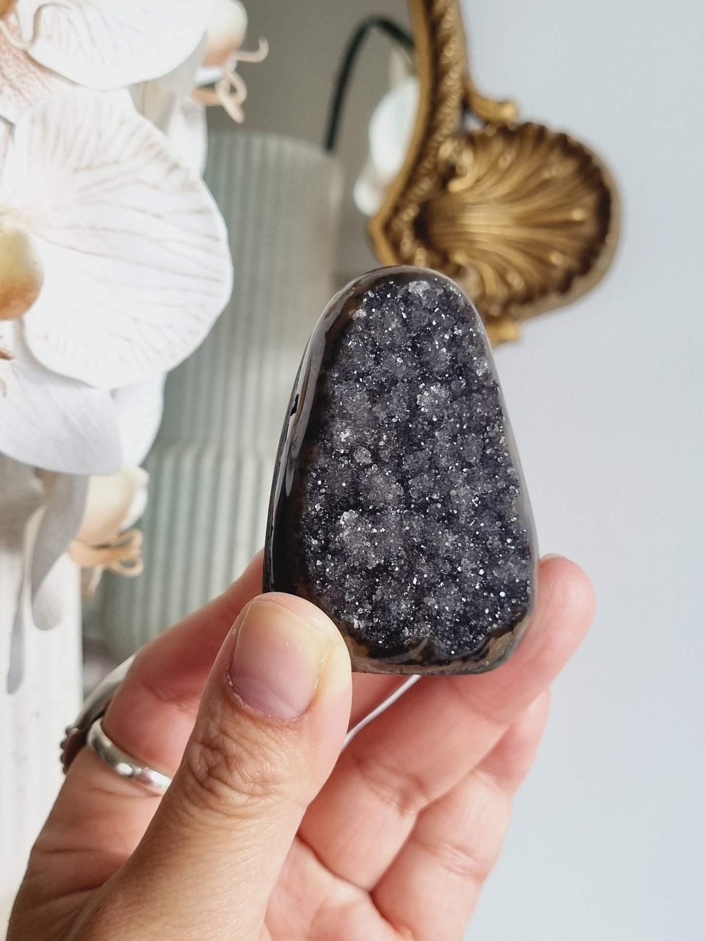 Black Rainbow Amethyst Geode
