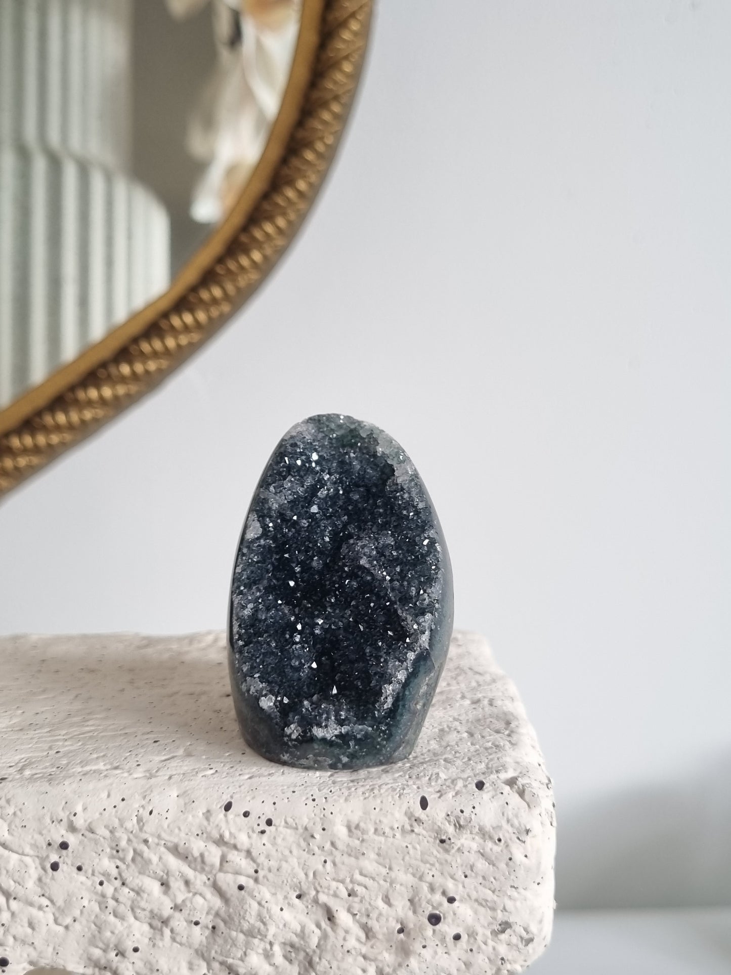 Dark Green Rainbow Amethyst Geode