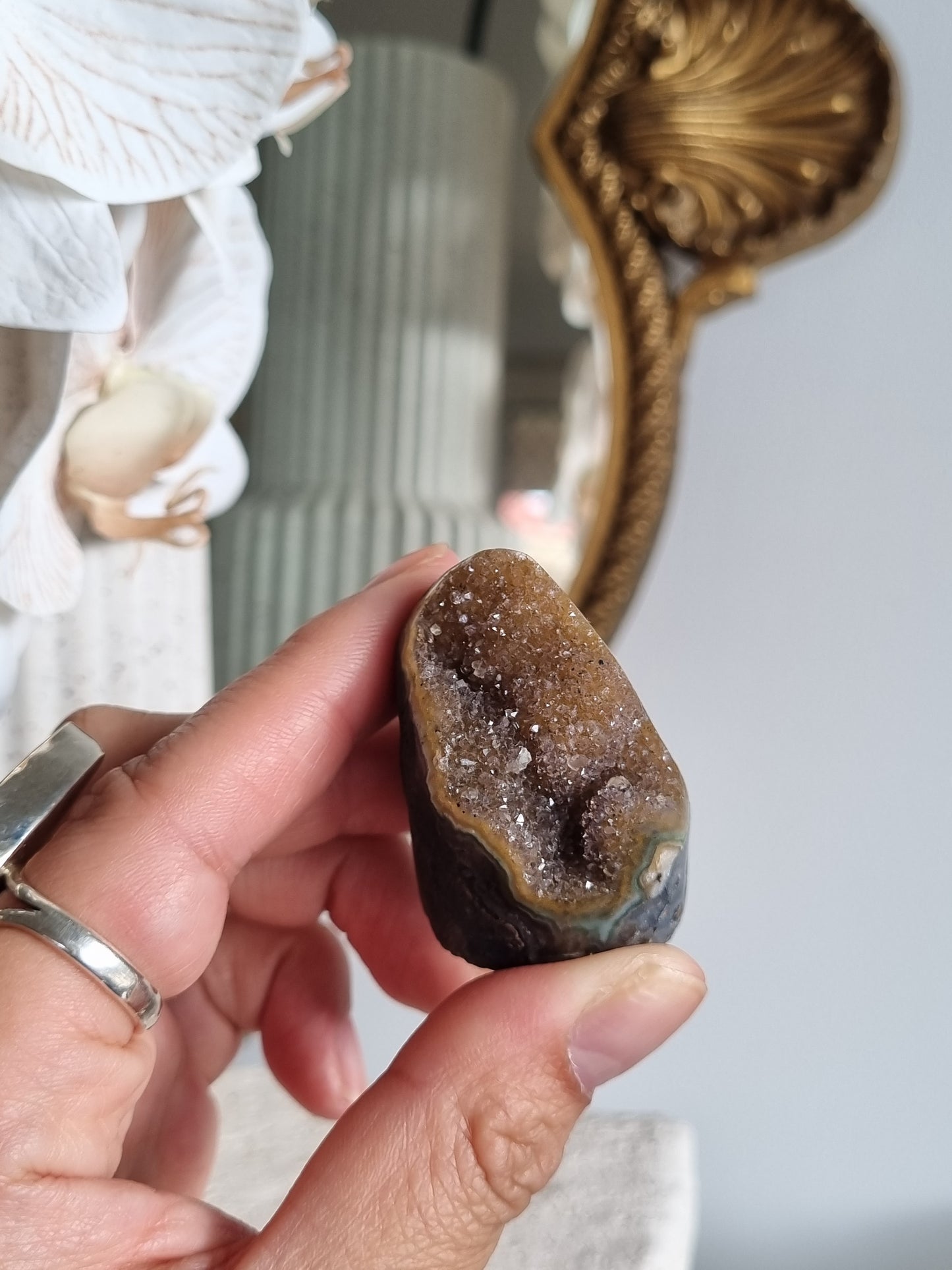 Brown Rainbow Amethyst Geode
