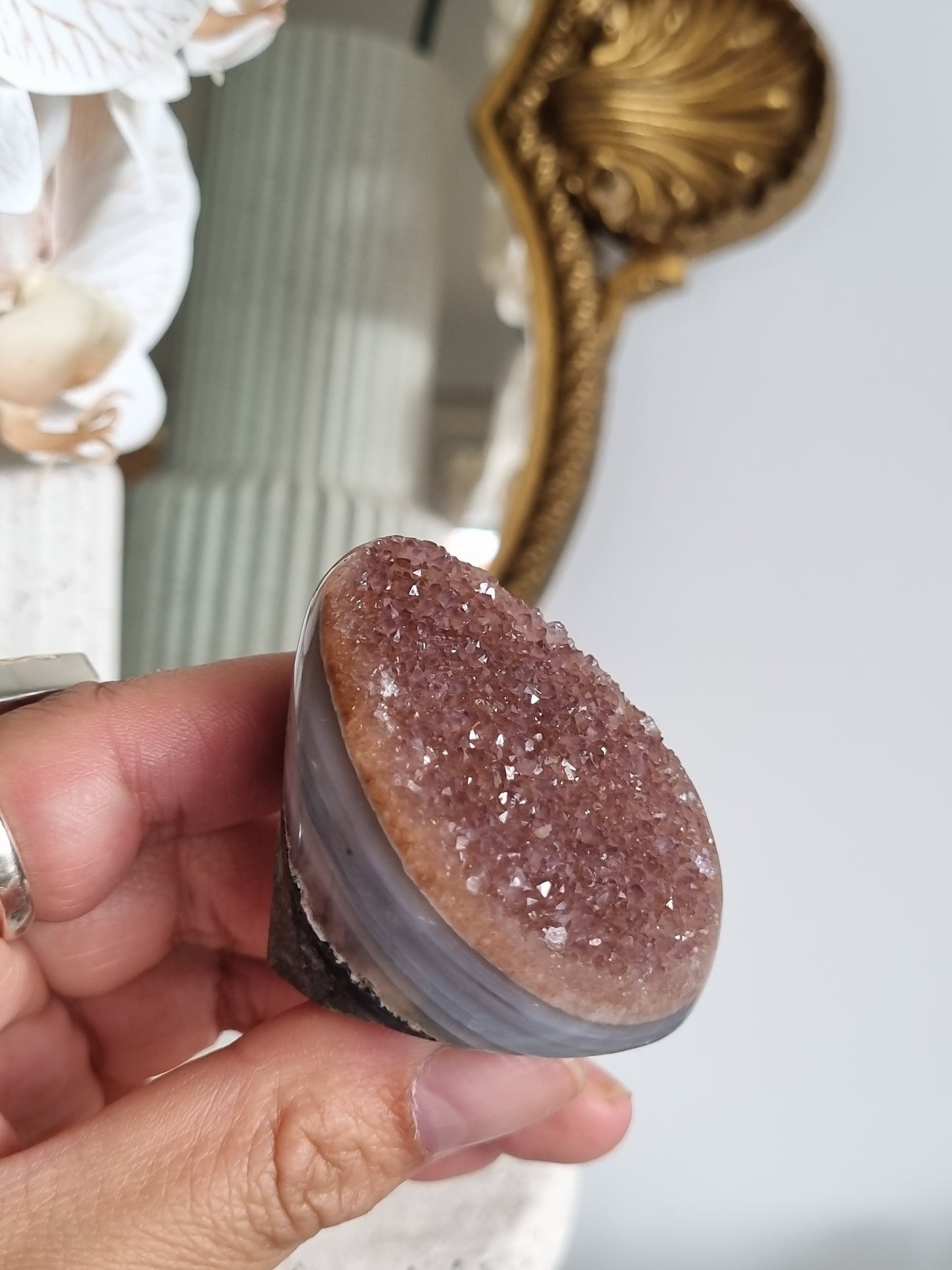 Pink Rainbow Amethyst Geode