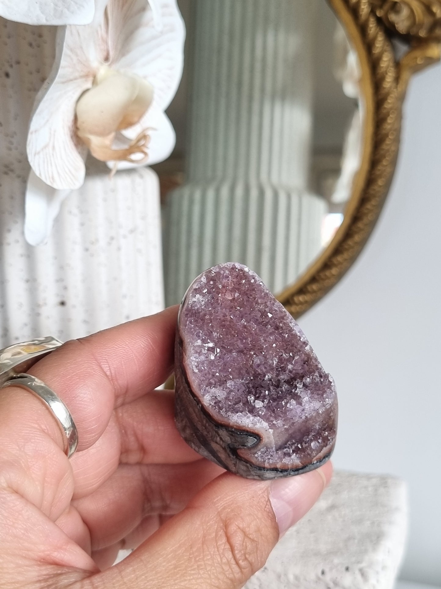 Lavender Rainbow Amethyst Geode