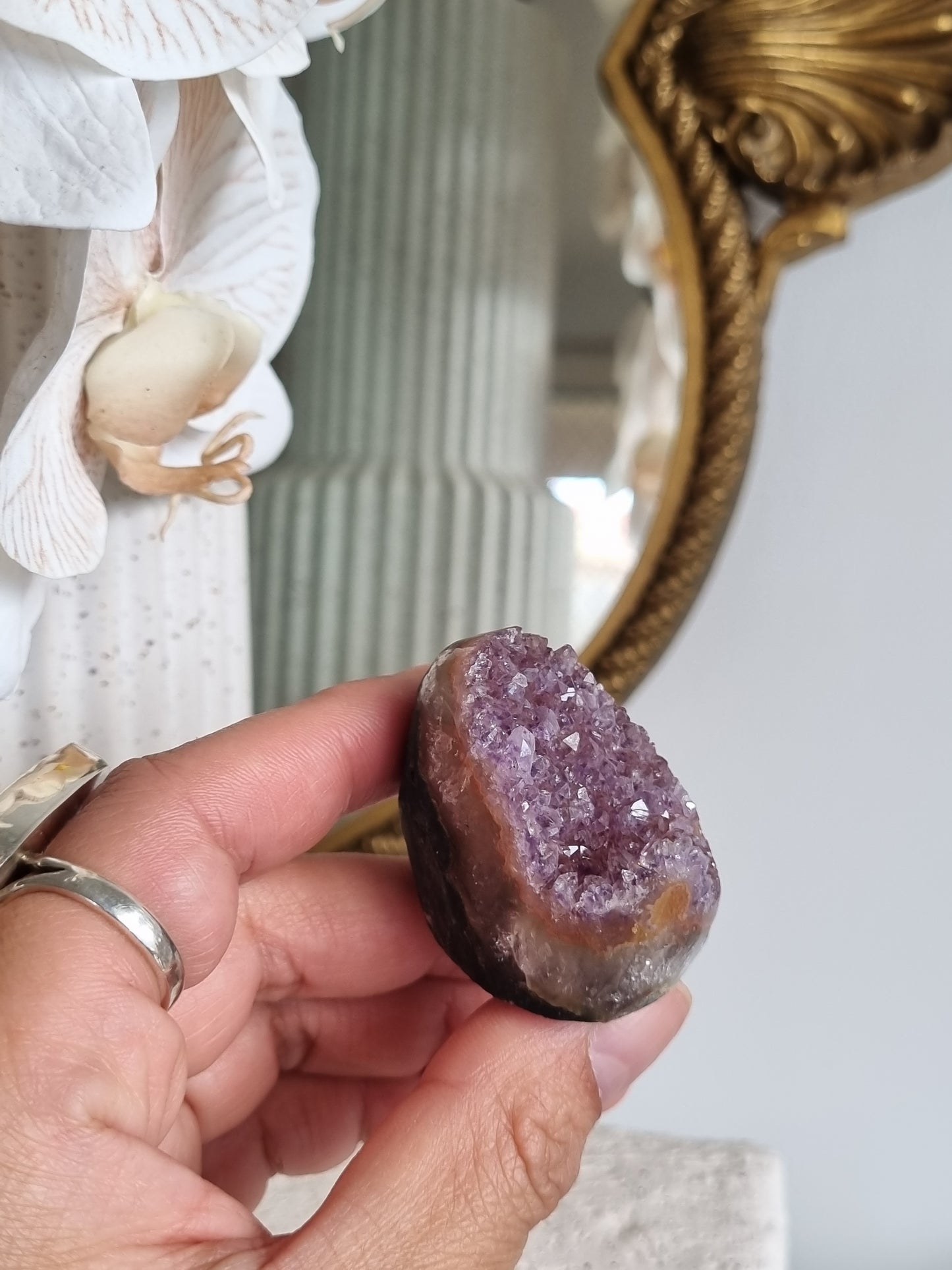 Lavender Rainbow Amethyst Geode
