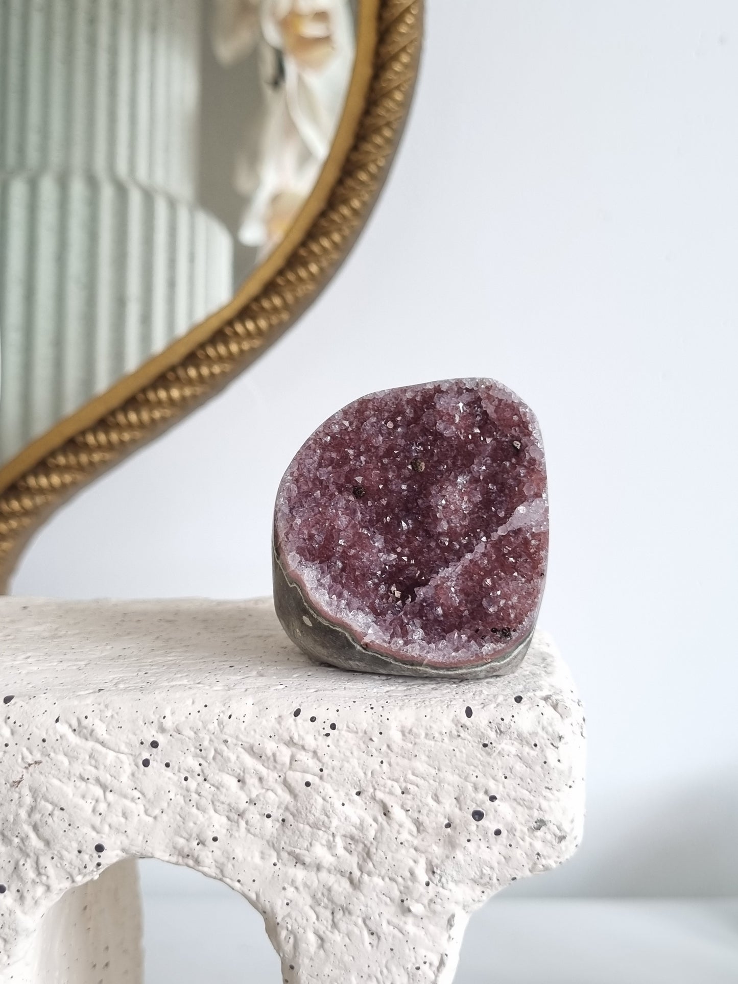 Dark Pink Rainbow Amethyst Geode