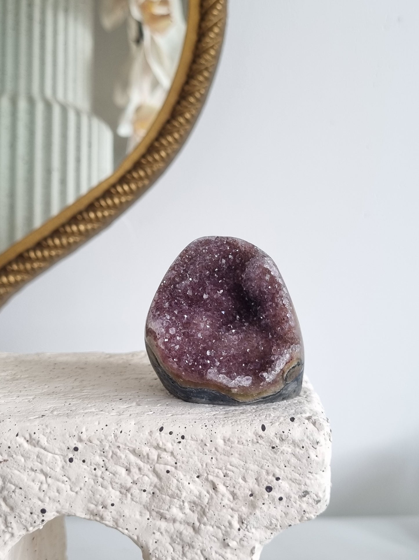 Dark Pink Rainbow Amethyst Geode