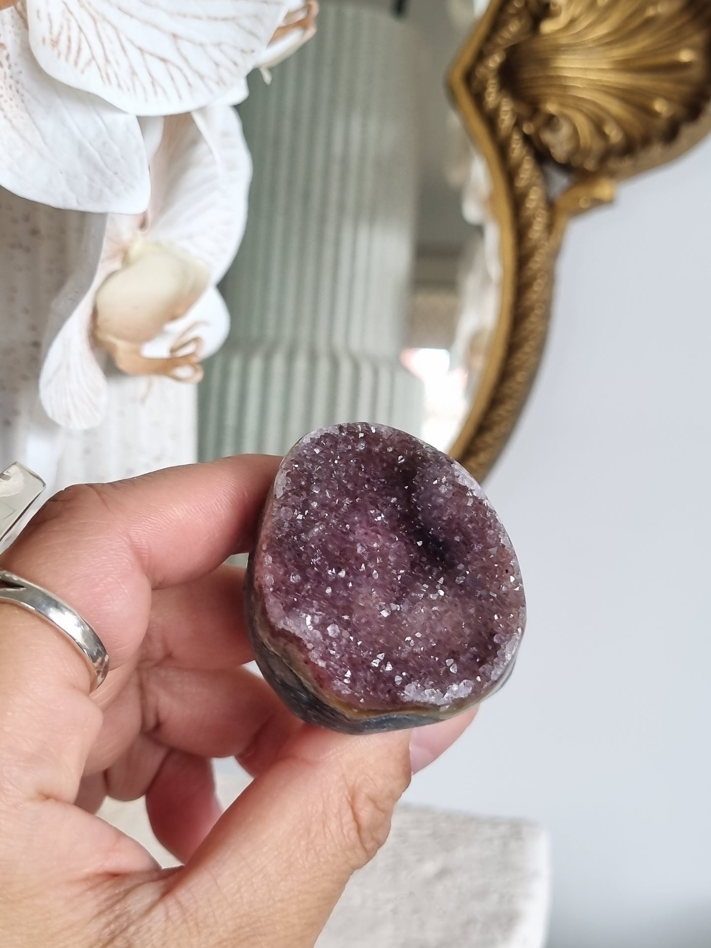 Dark Pink Rainbow Amethyst Geode