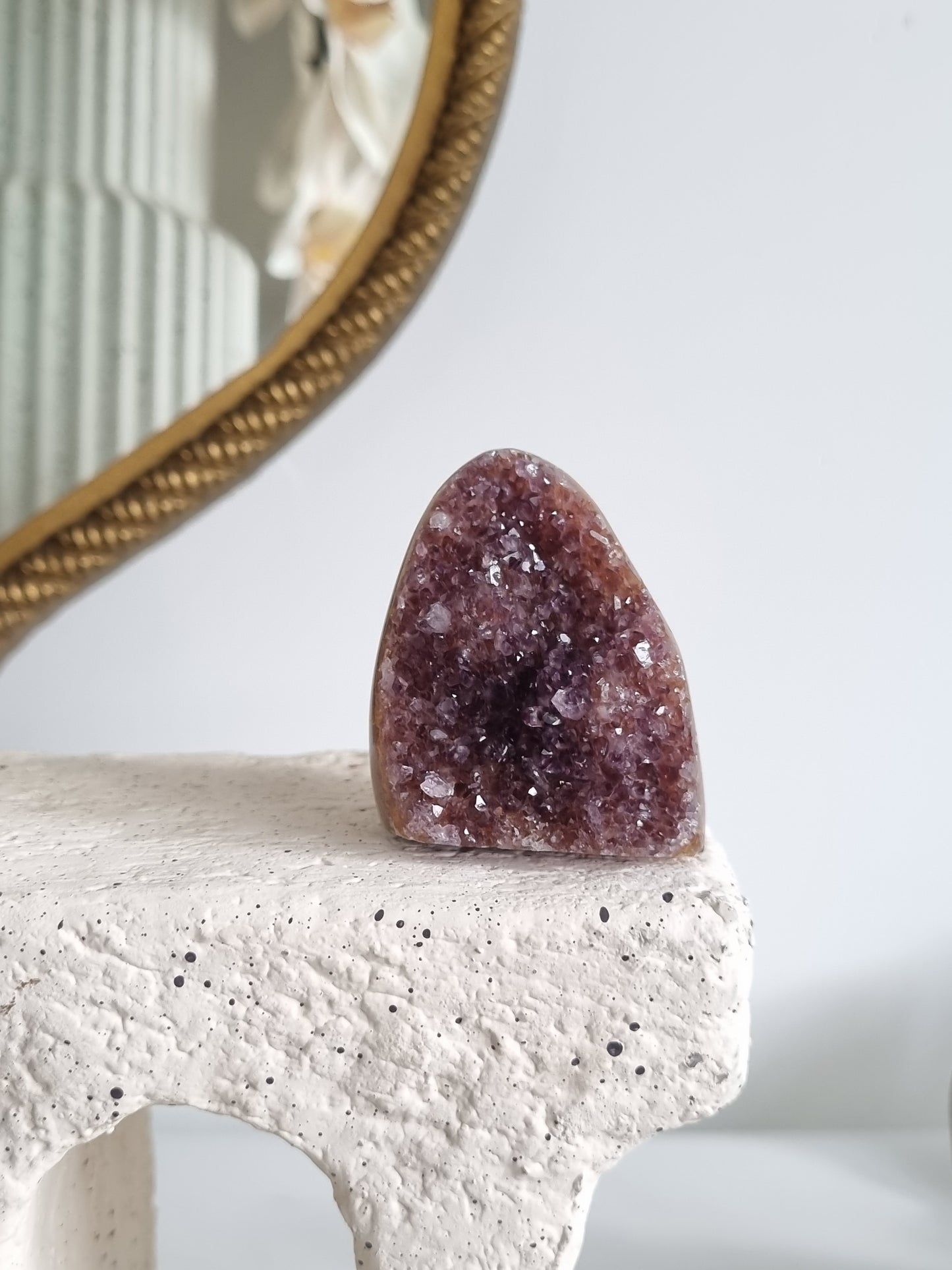 Dark Purple Orange Rainbow Amethyst Geode