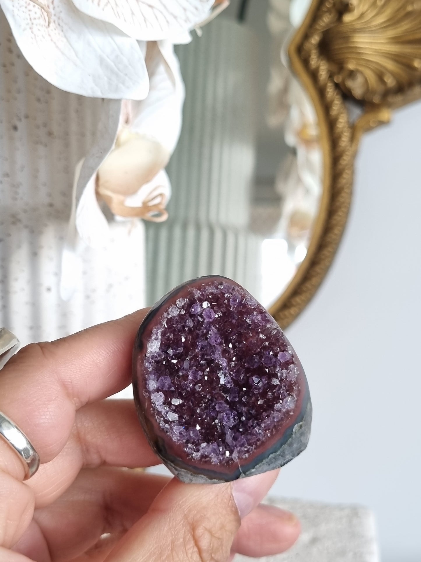 Dark Red Purple Amethyst Geode