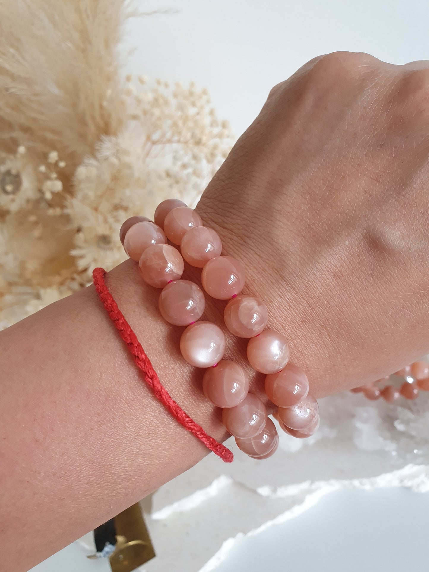Peach Moonstone Bracelet