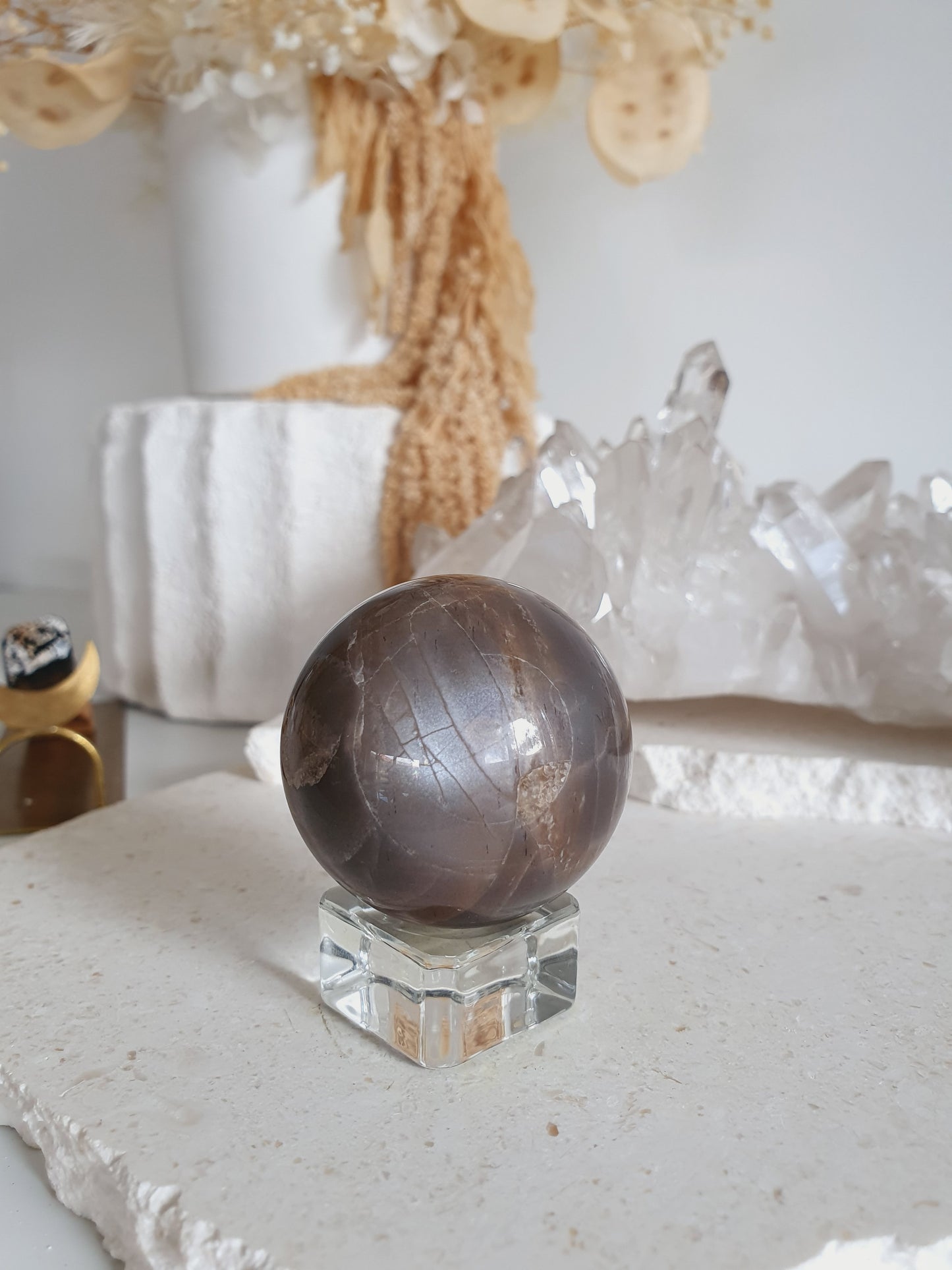 High Grade Black Moonstone with silver flash | BMS006