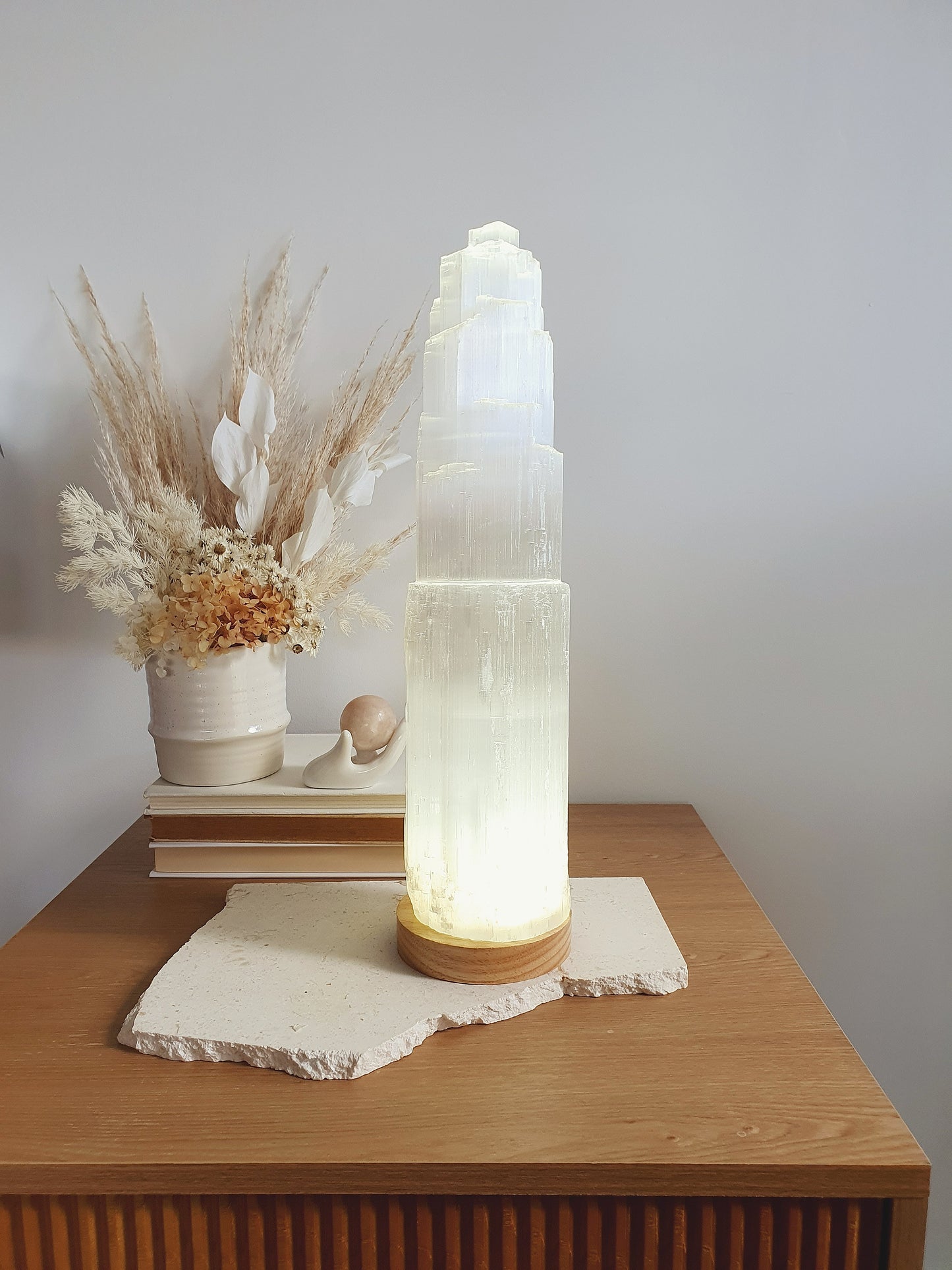 Selenite Lamp Large