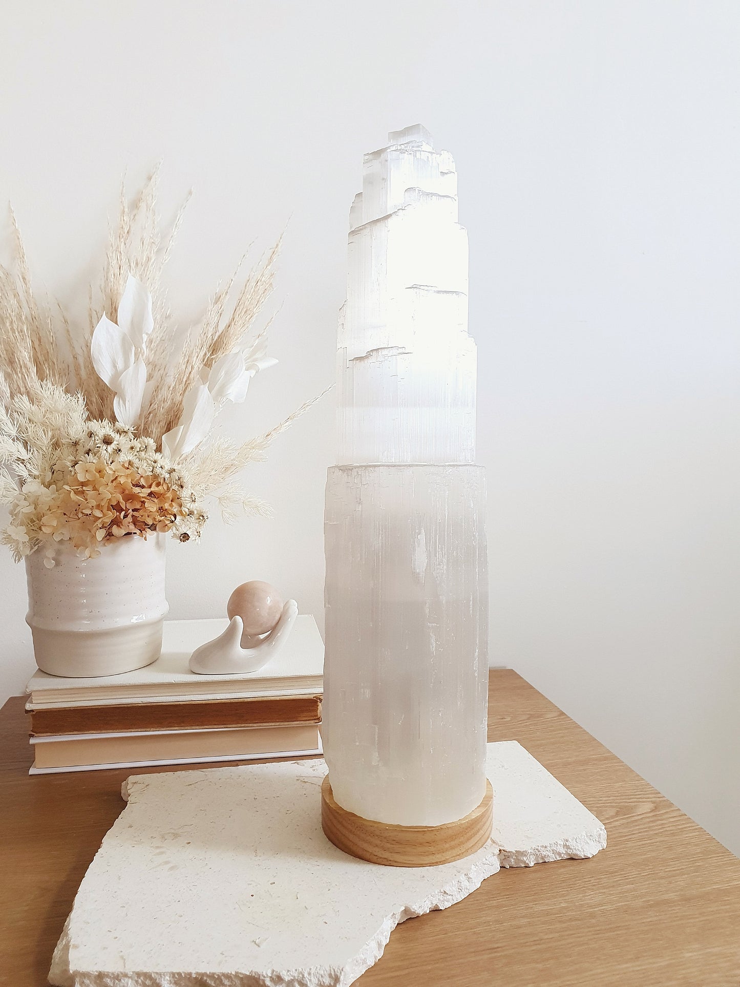 Selenite Lamp Large