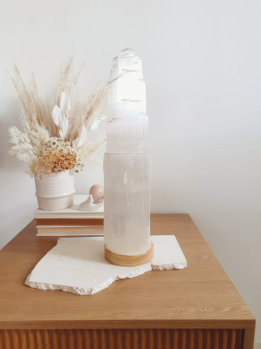 Selenite Lamp Large