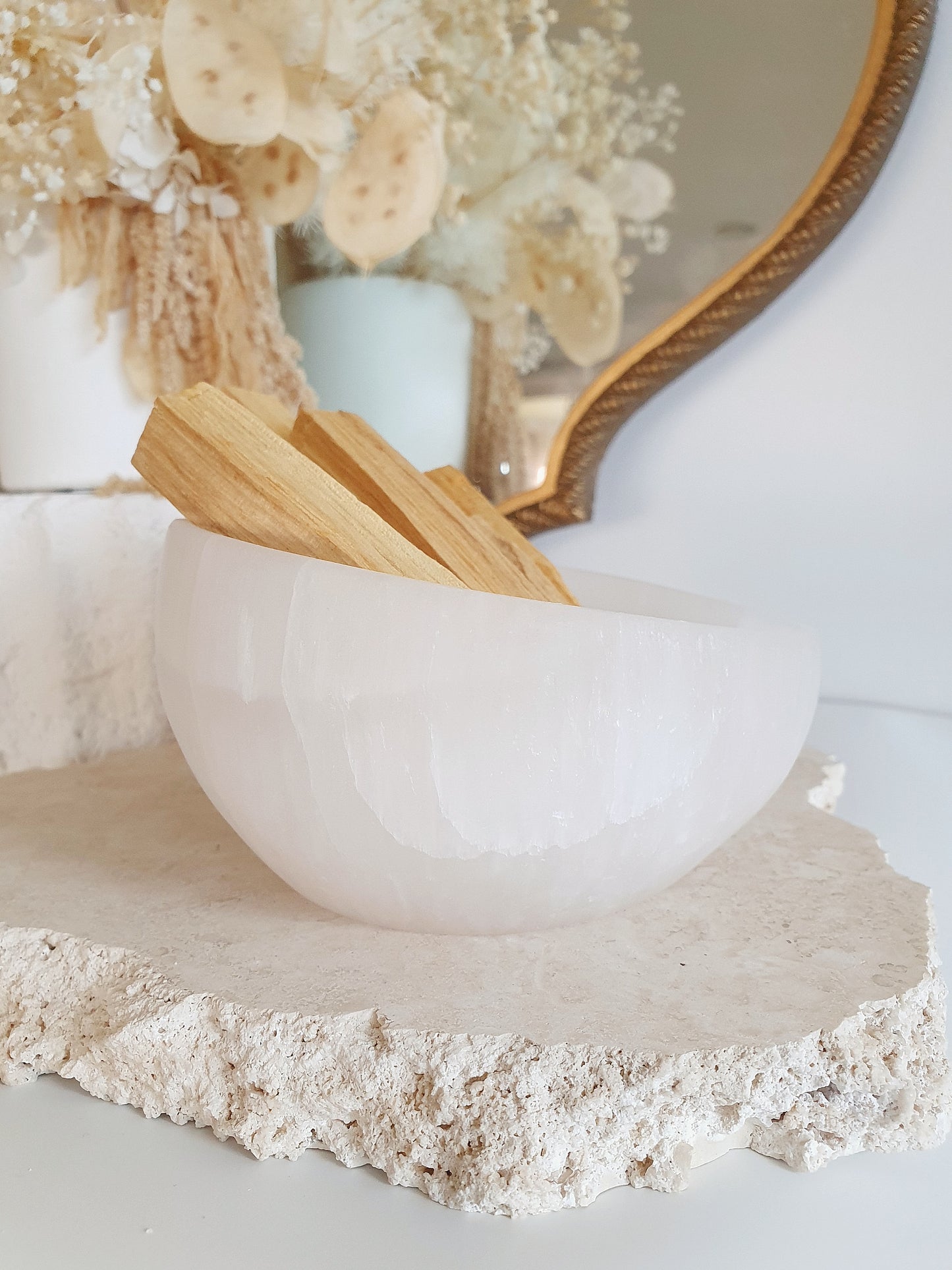 Selenite Dipped Edge Bowl