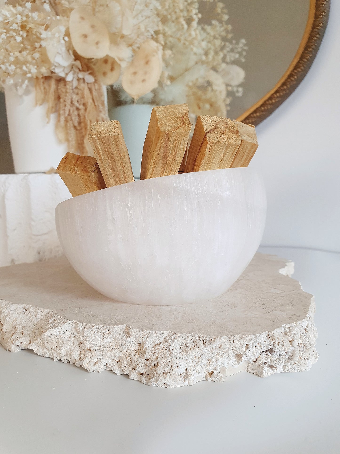 Selenite Dipped Edge Bowl