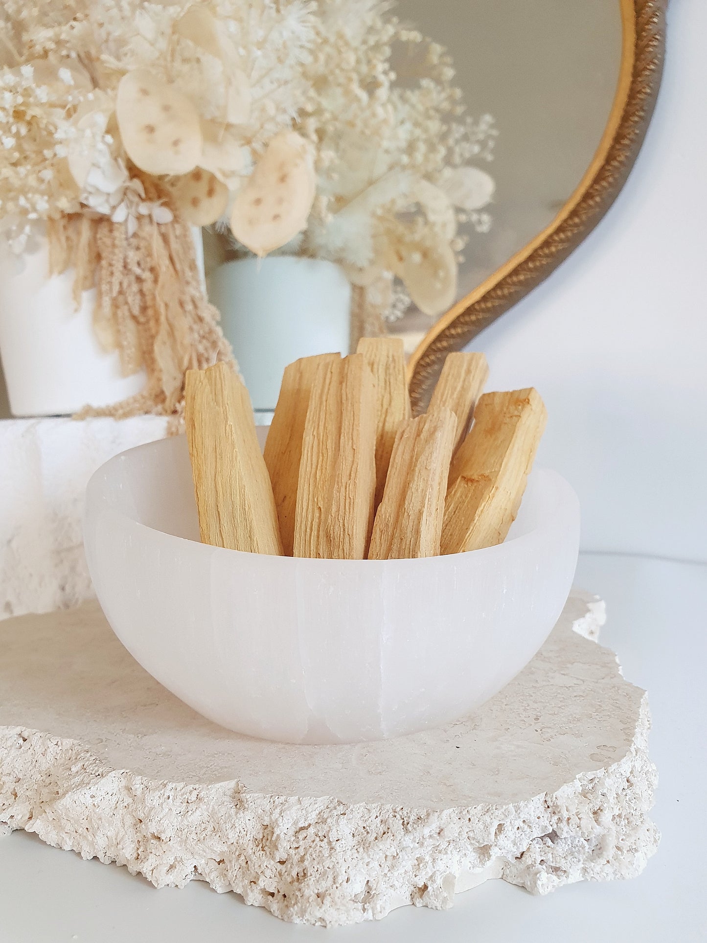Selenite Dipped Edge Bowl